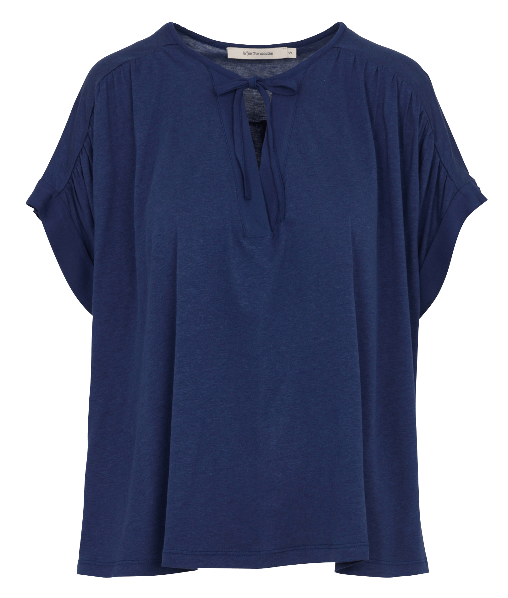 Tee-shirt oversize col V LA FEE MARABOUTEE Bleu