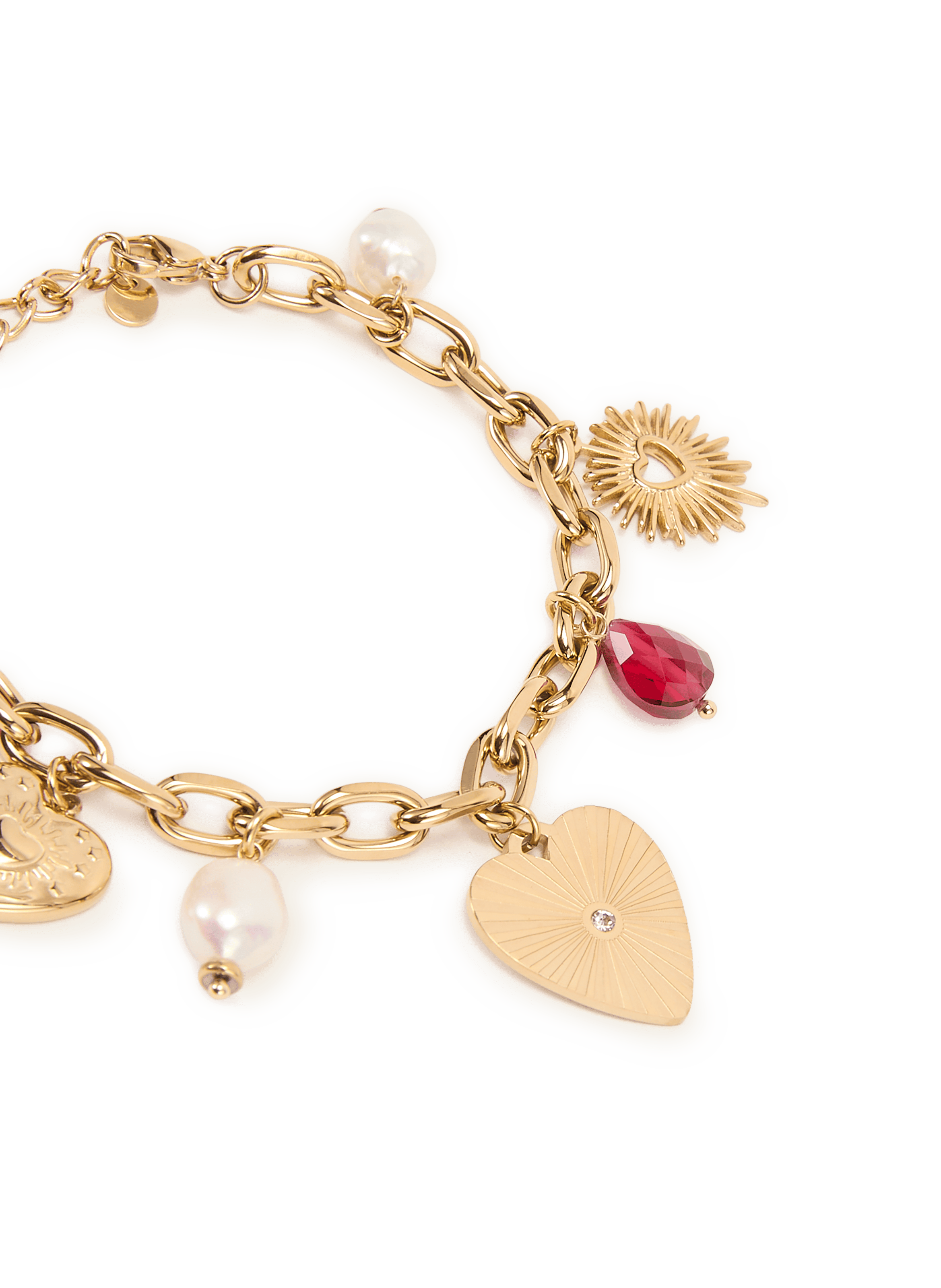 Heart charms bracelet AU PRINTEMPS PARIS Golden