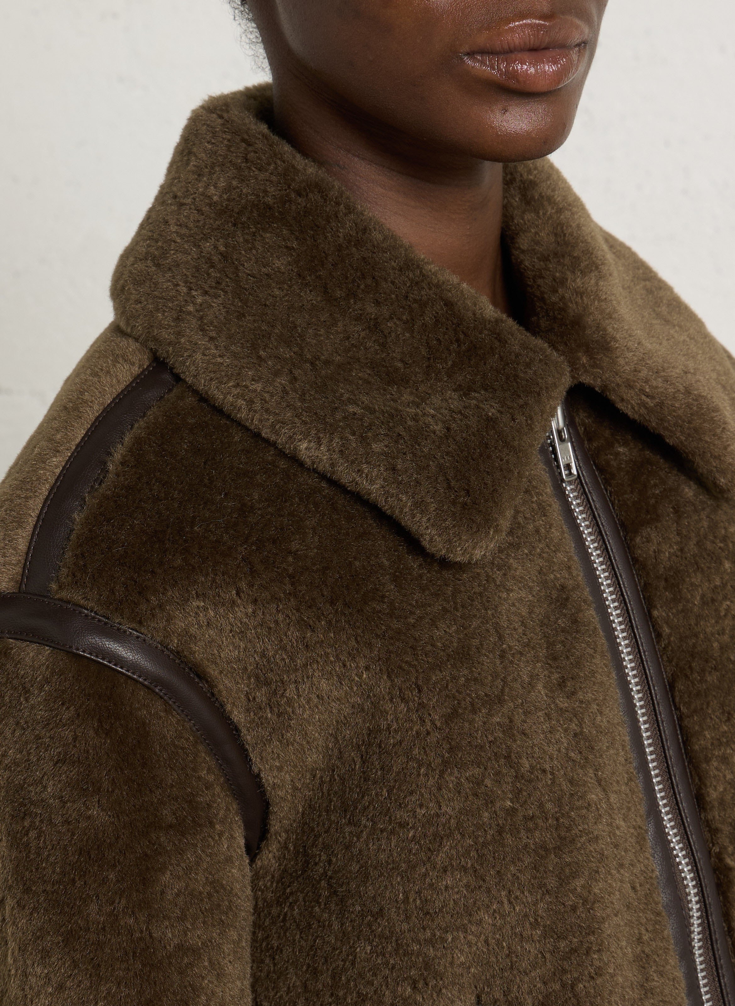 Blouson col classique effet fourrure BELLEROSE Marron