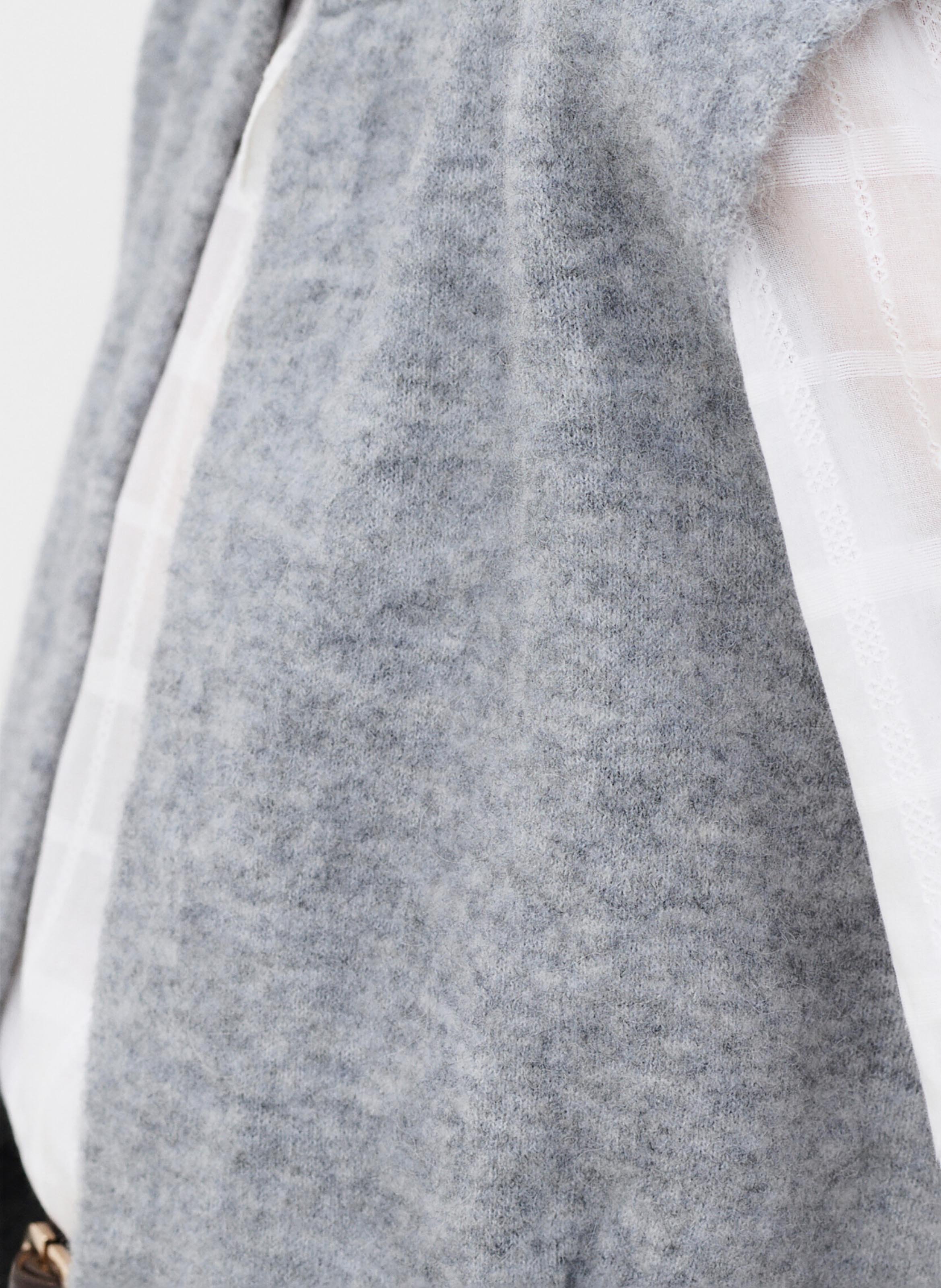 Gilet droit en laine mélangée CAROLL Gris