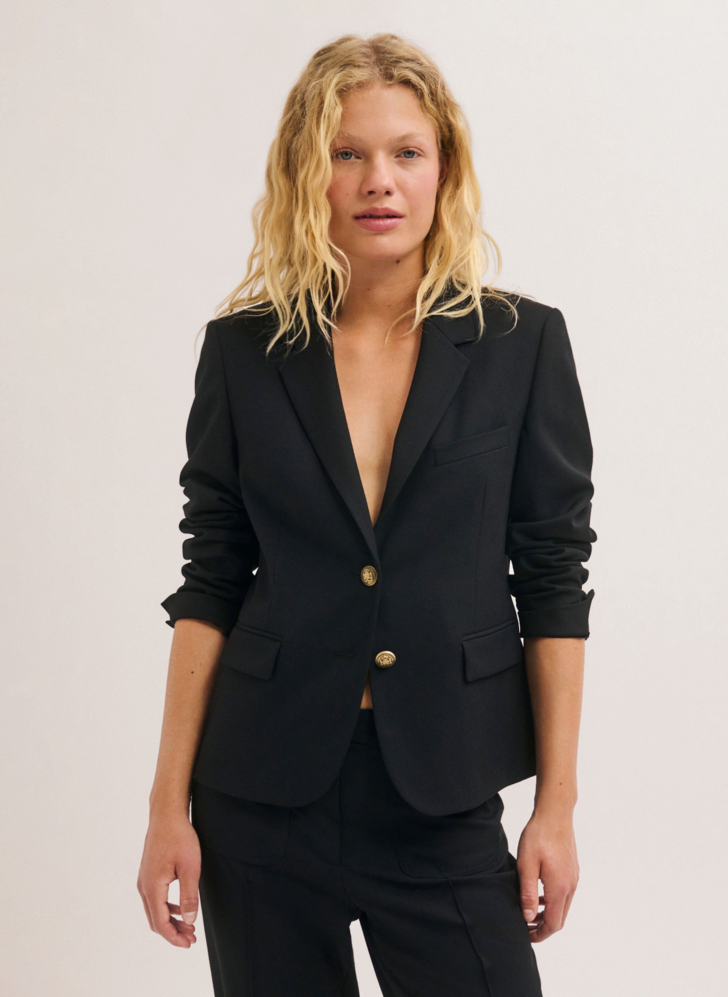 Rechte blazer PABLO Zwart