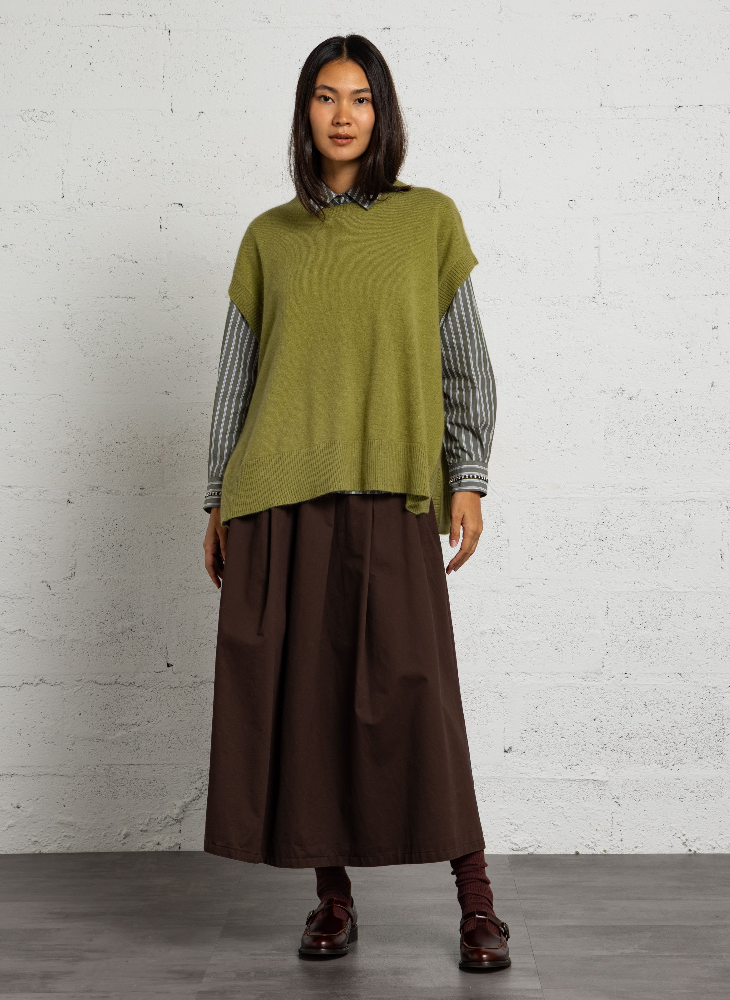 Pullover aus Strick-Mix mit U-Boot-Ausschnitt BELLA JONES Grun