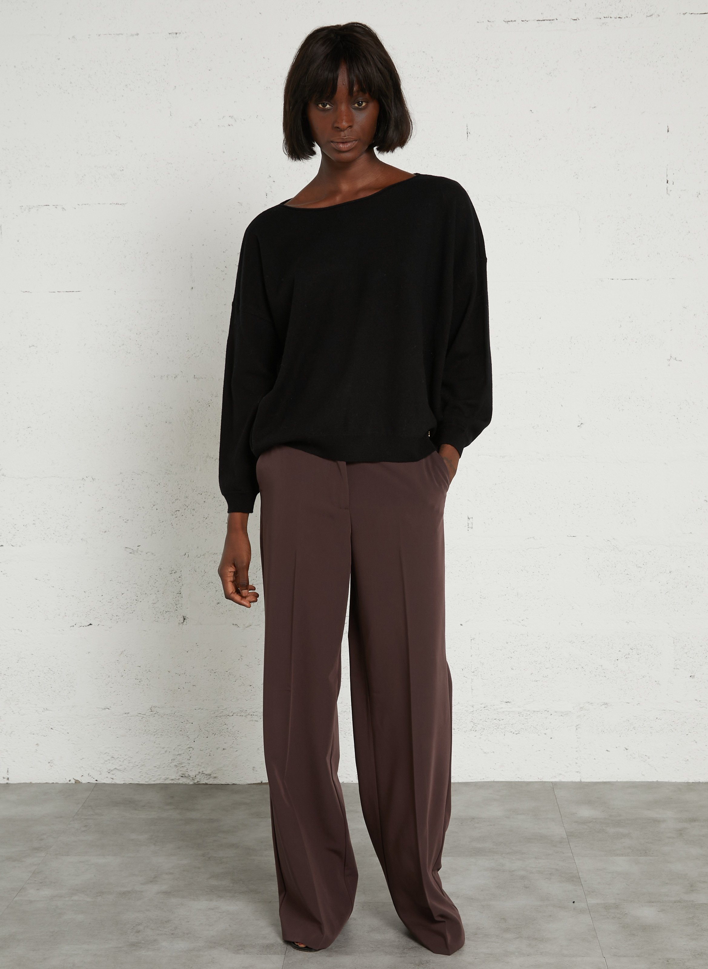 Pull oversize en laine DES PETITS HAUTS Noir