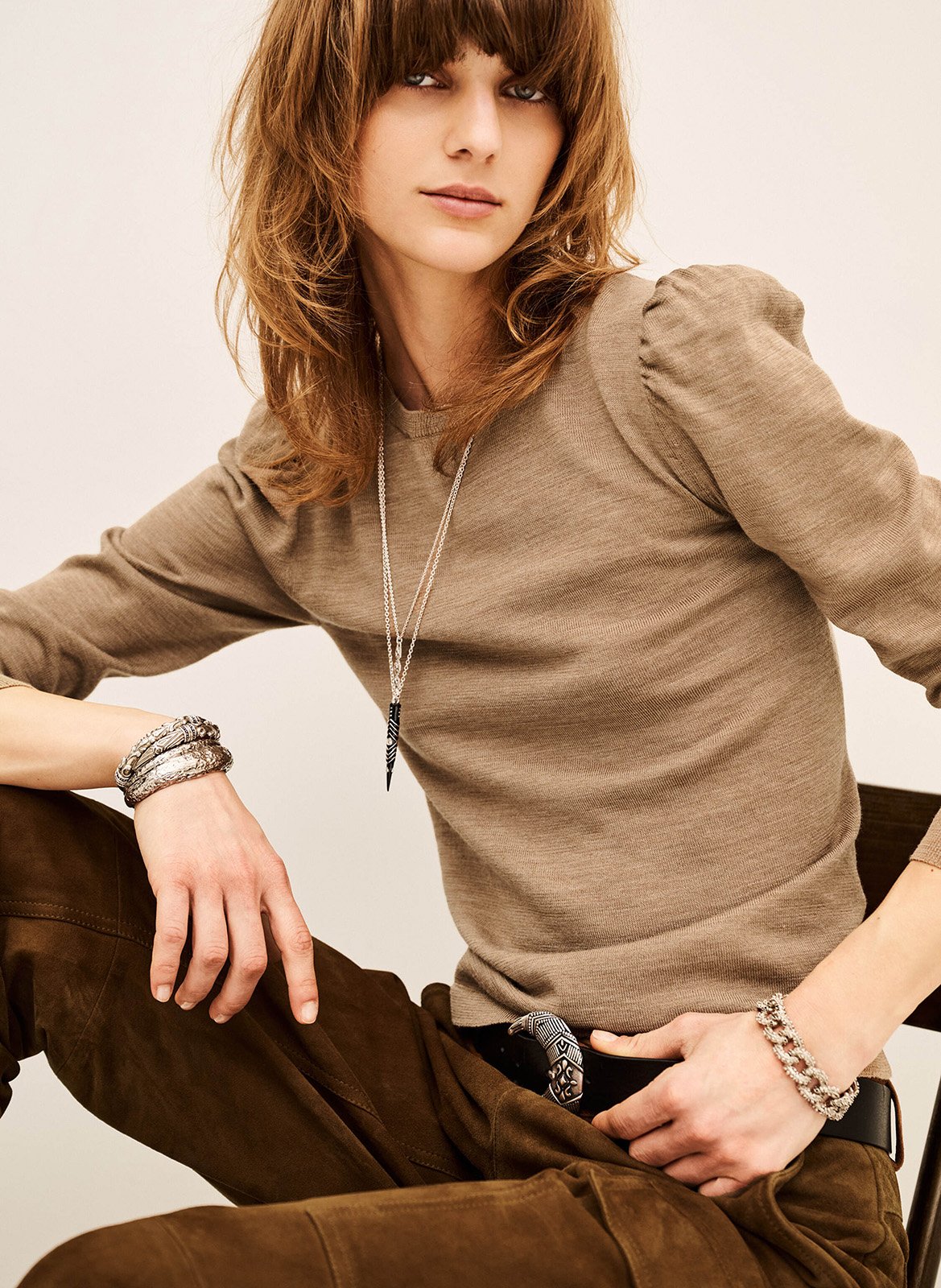 Pull droit uni en laine | Beige BA&SH Femme