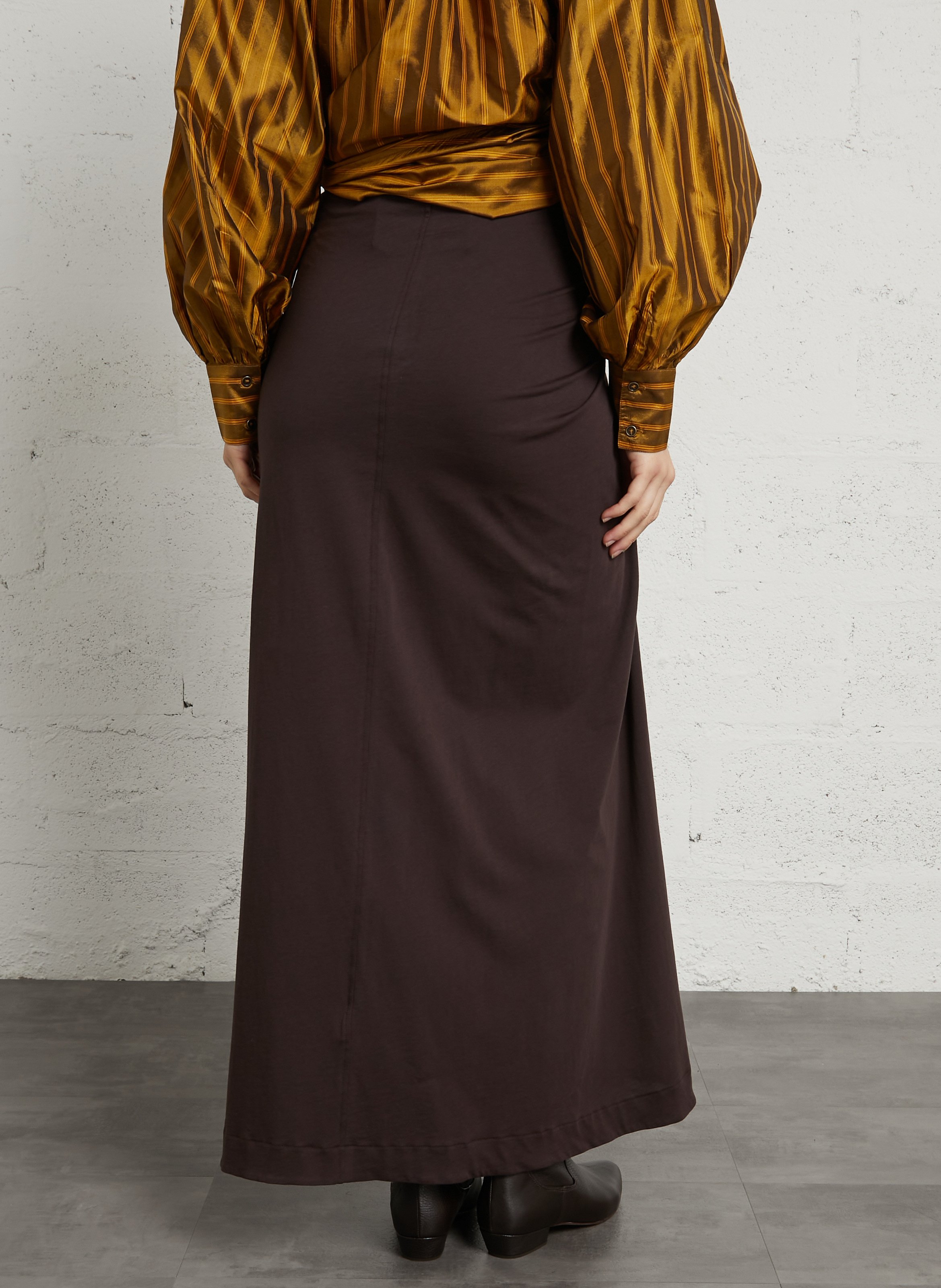 Jupe longue en coton bio SOEUR Marron