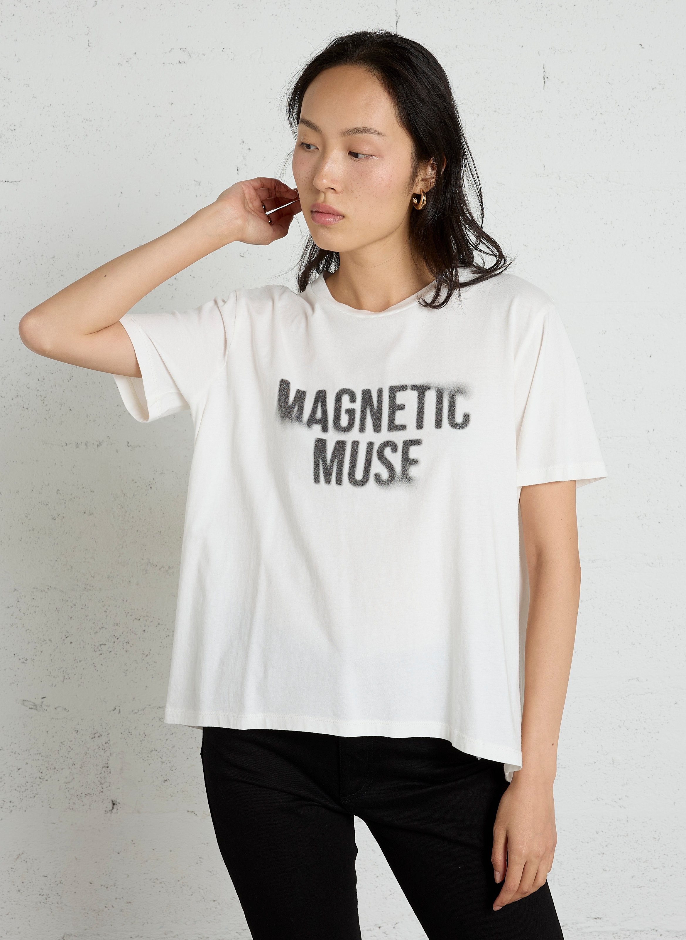 T-Shirt mit zwei Materialien IKKS Weiss