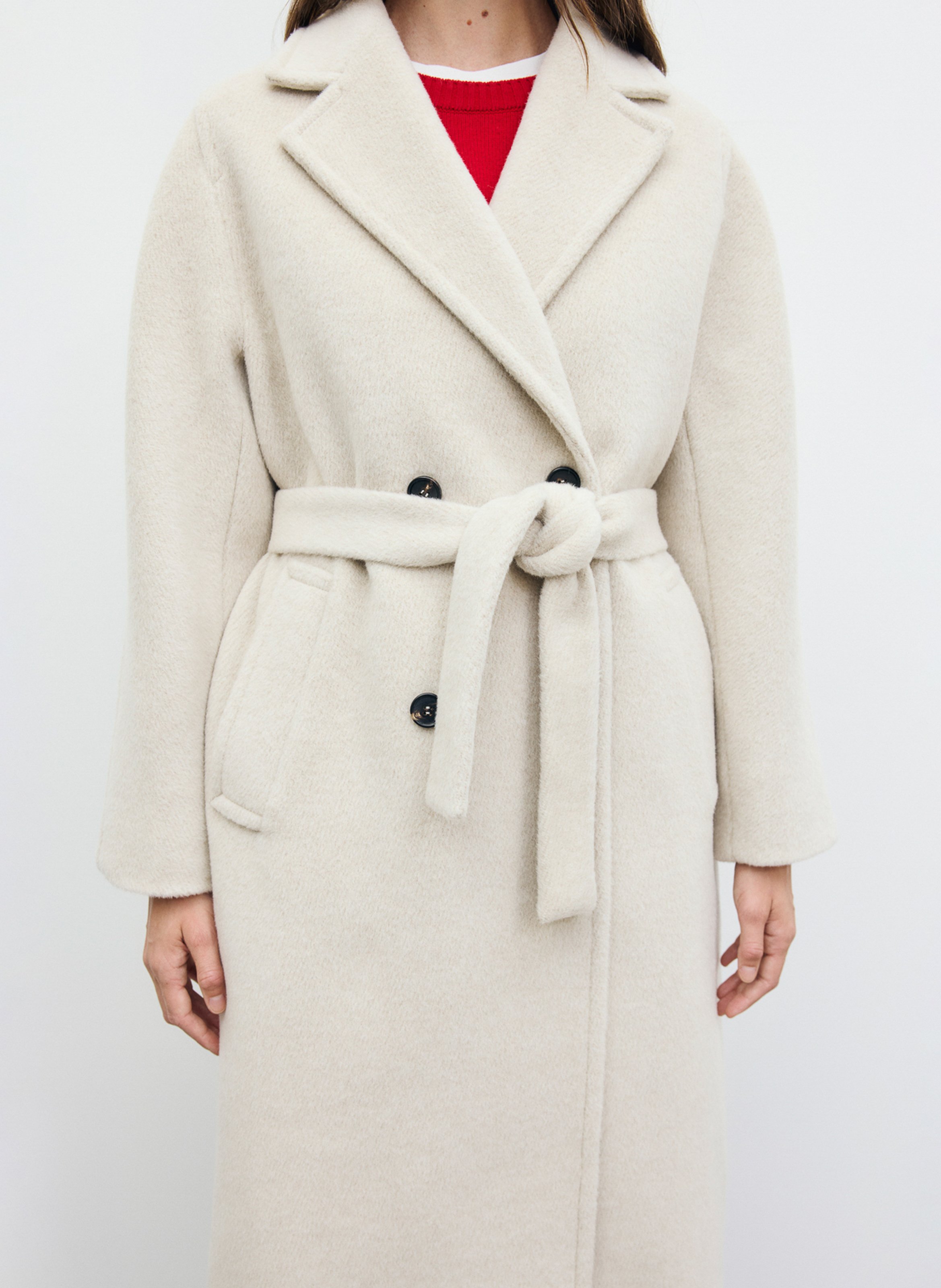 Candice wool-blend coat with belt  GERARD DAREL Beige