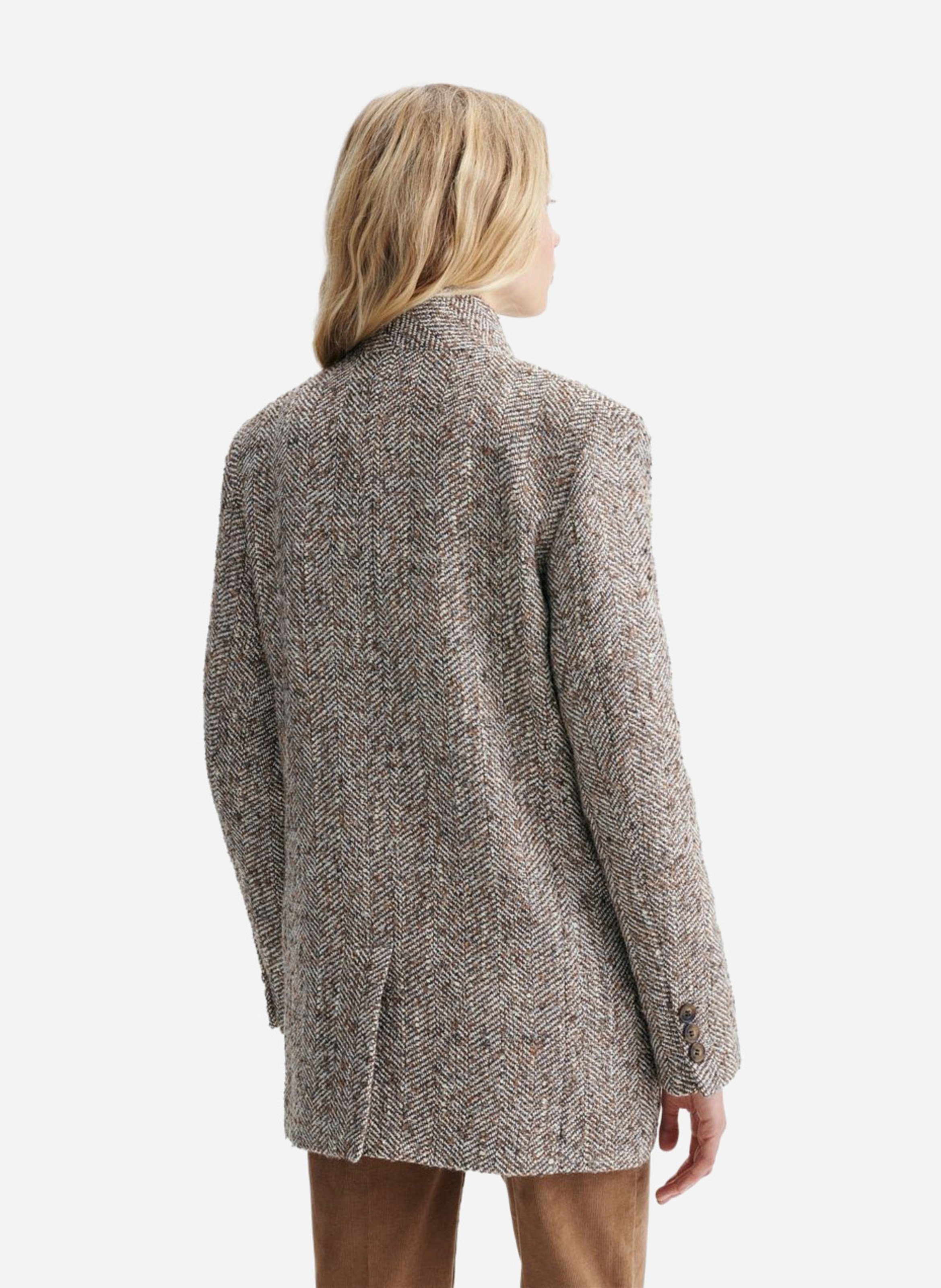 Gerade geschnittene Jacke mit Fischgrätmuster VANESSA BRUNO Beige