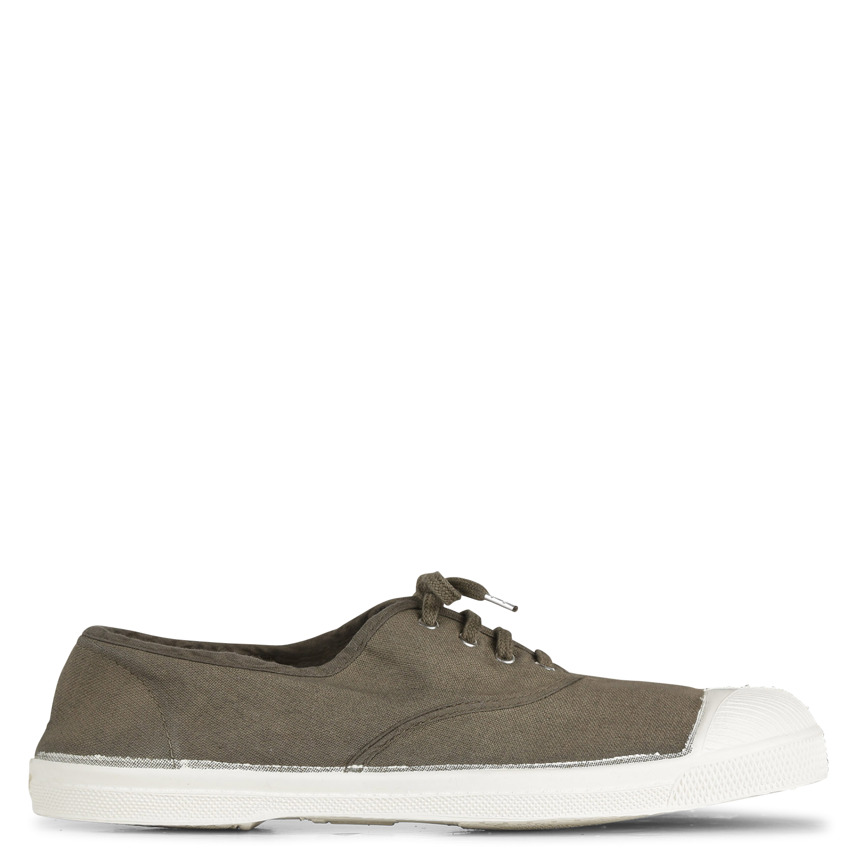 Tennis à lacets en toile de coton  Kaki