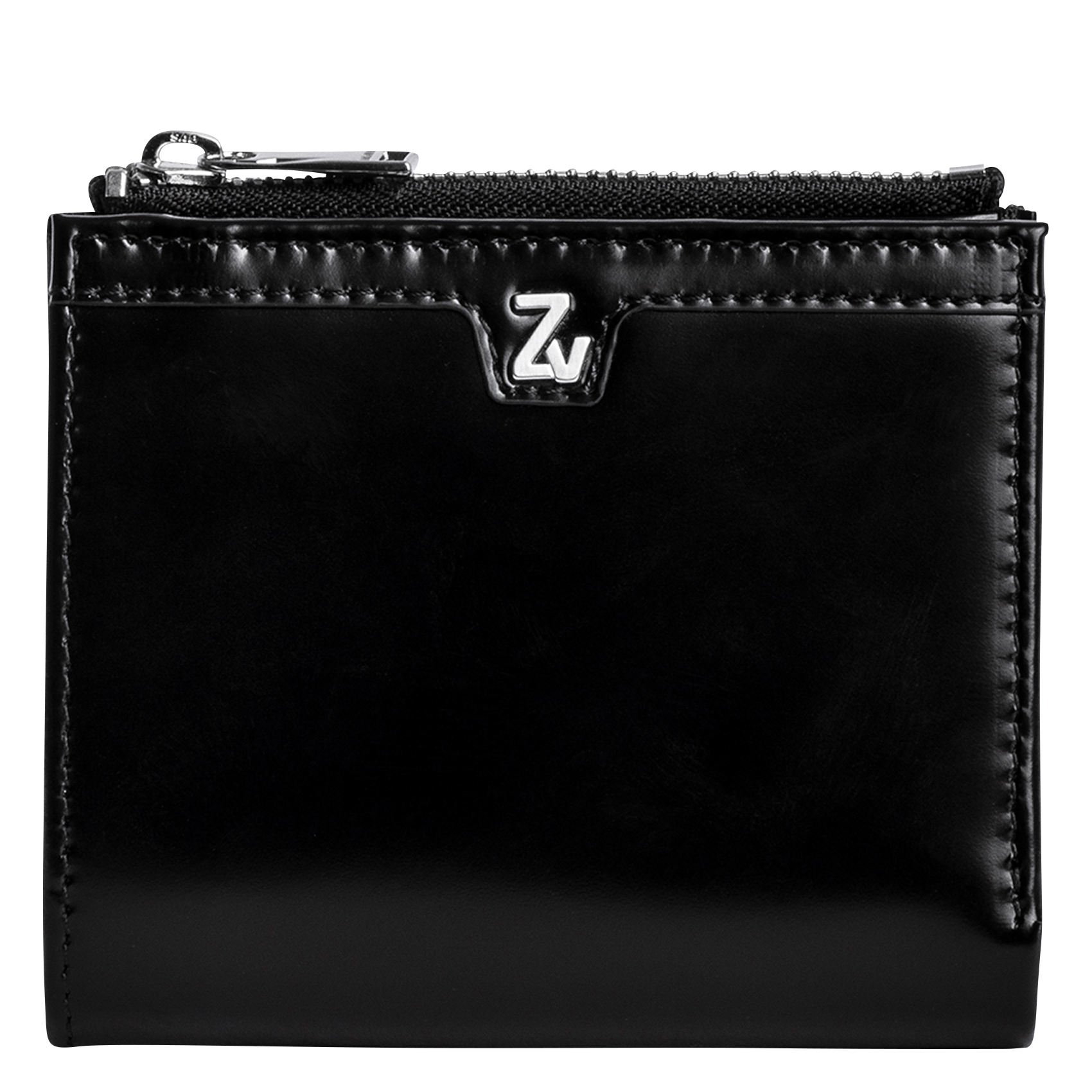Glazed Leather Card Holder Noir Zadig&voltaire Men Place des Tendances