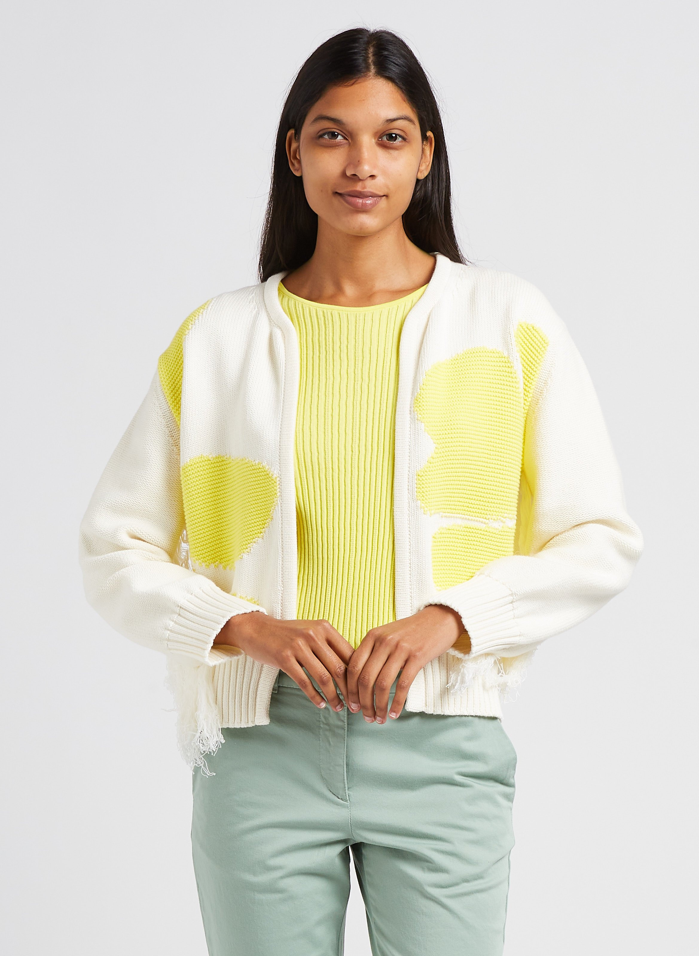 Cropped fringed cardigan PAUL SMITH White