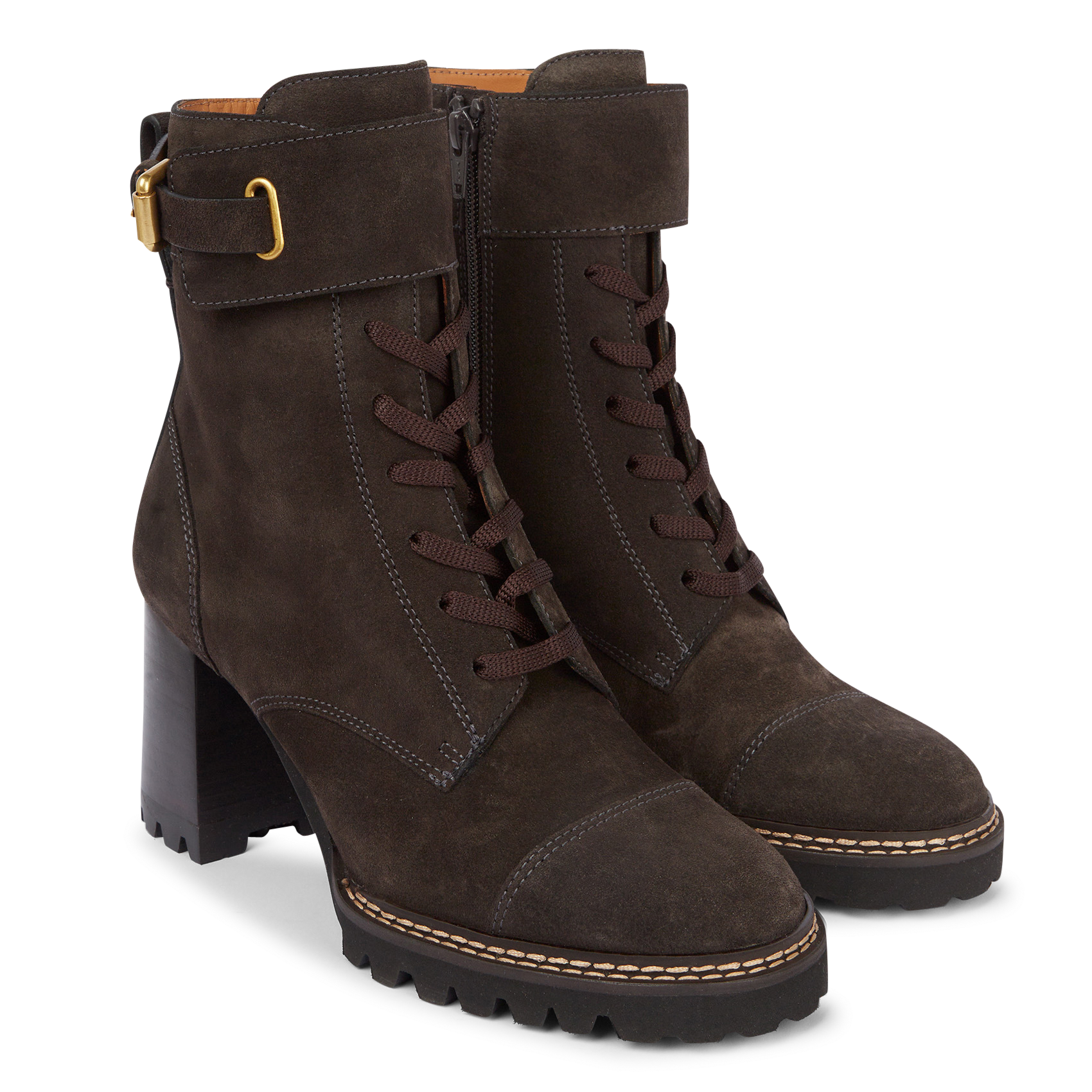 Leather mid-calf boots SEE BY CHLOE Grey