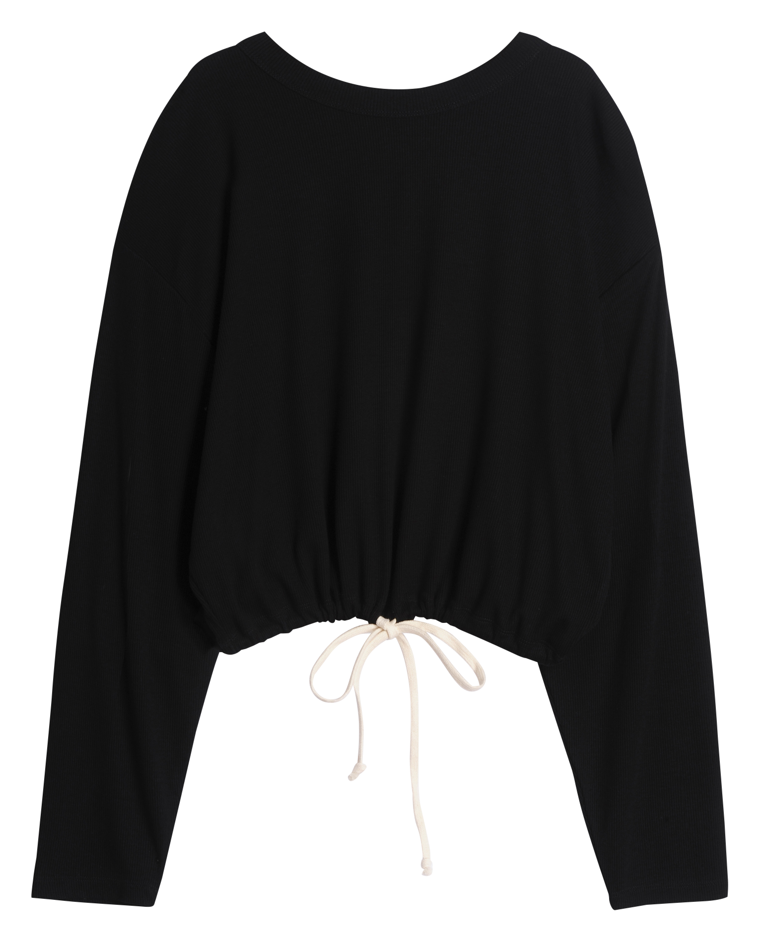 Kurzes, geripptes Sweatshirt ICONE Schwarz