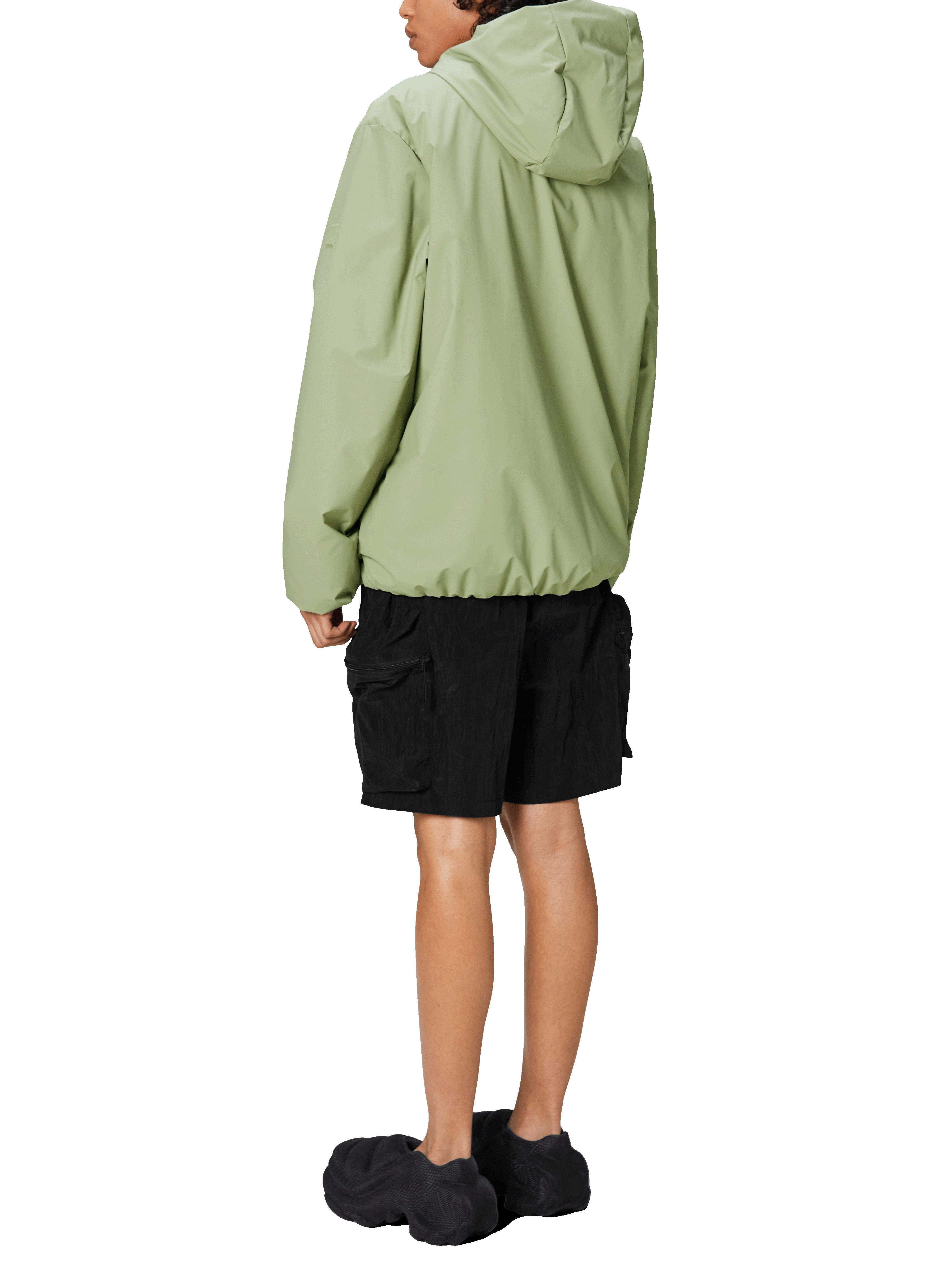 Imperméable droit col montant à capuche RAINS Vert