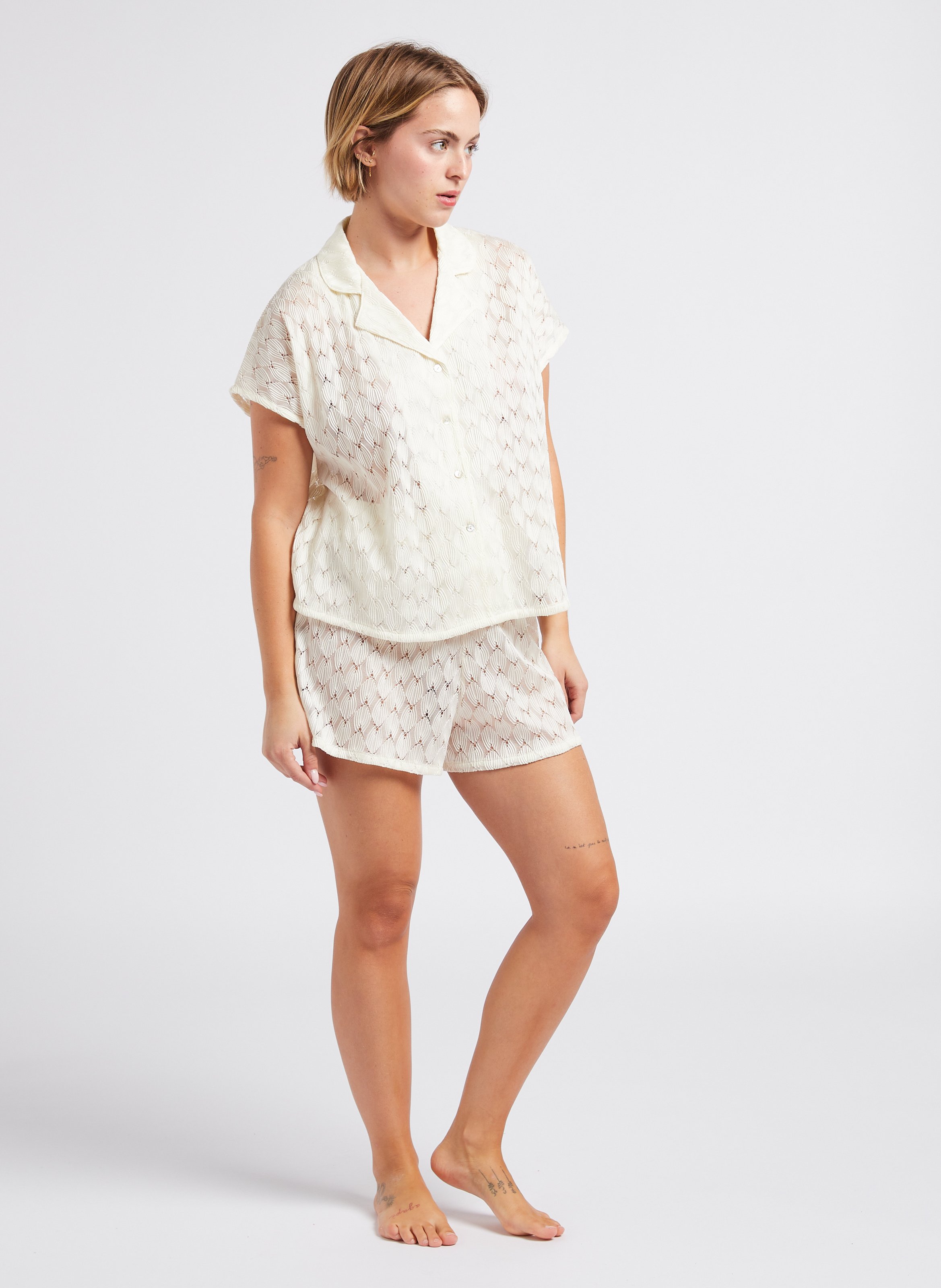 Short-sleeved loose-fit shirt LA NOUVELLE White