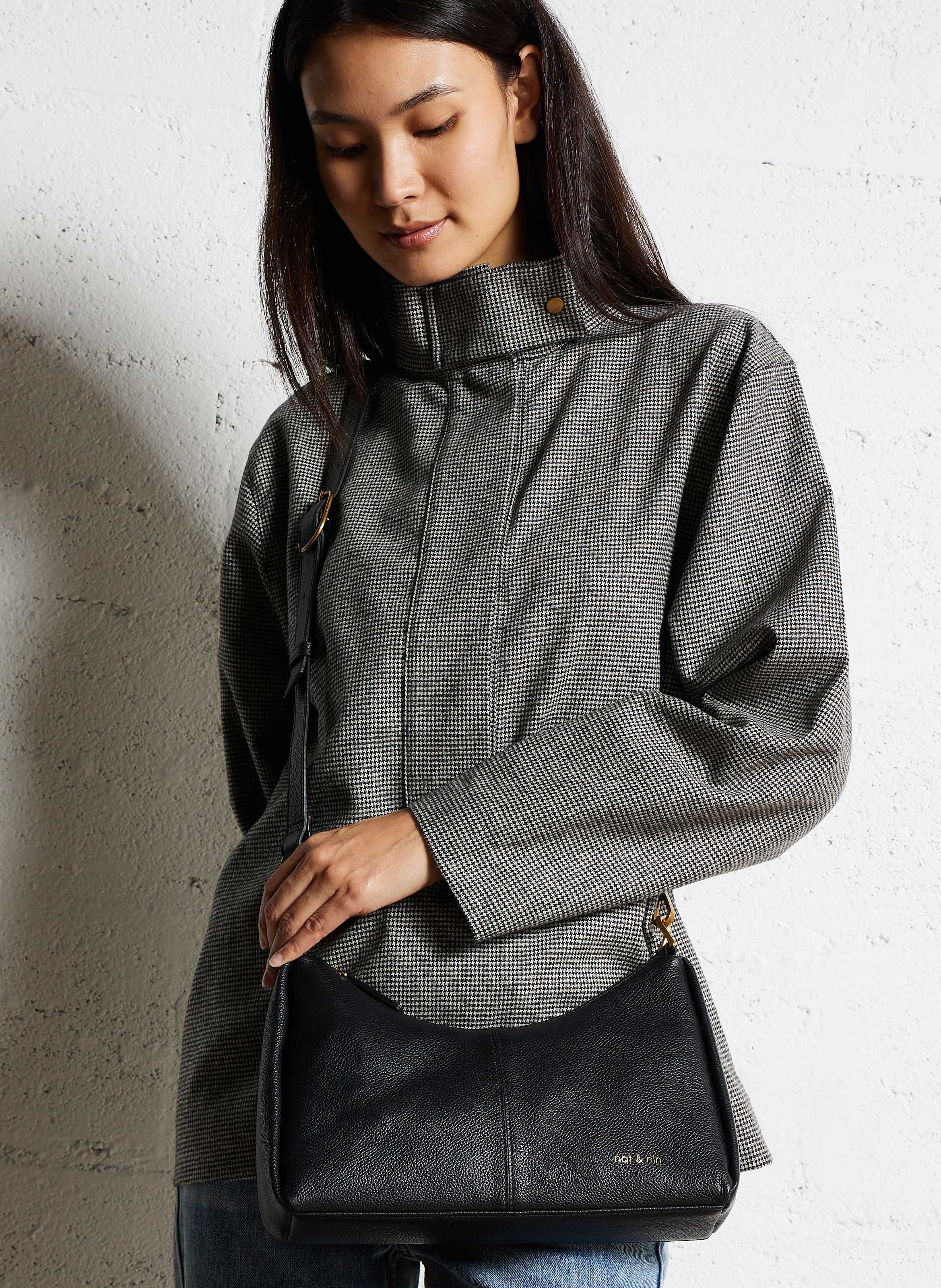 Lederhandtasche NAT & NIN Schwarz