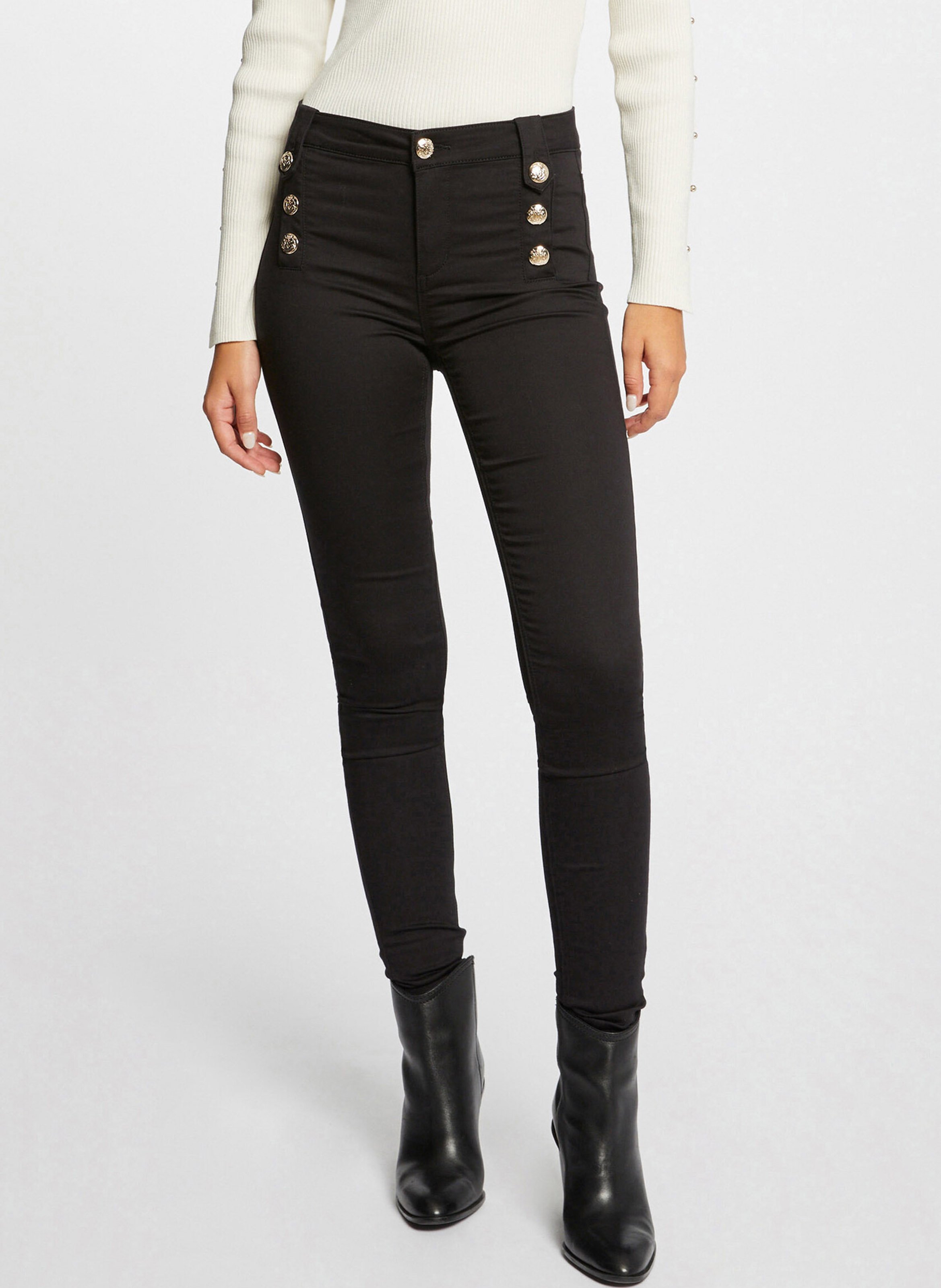 Skinny broek - katoenblend MORGAN Zwart