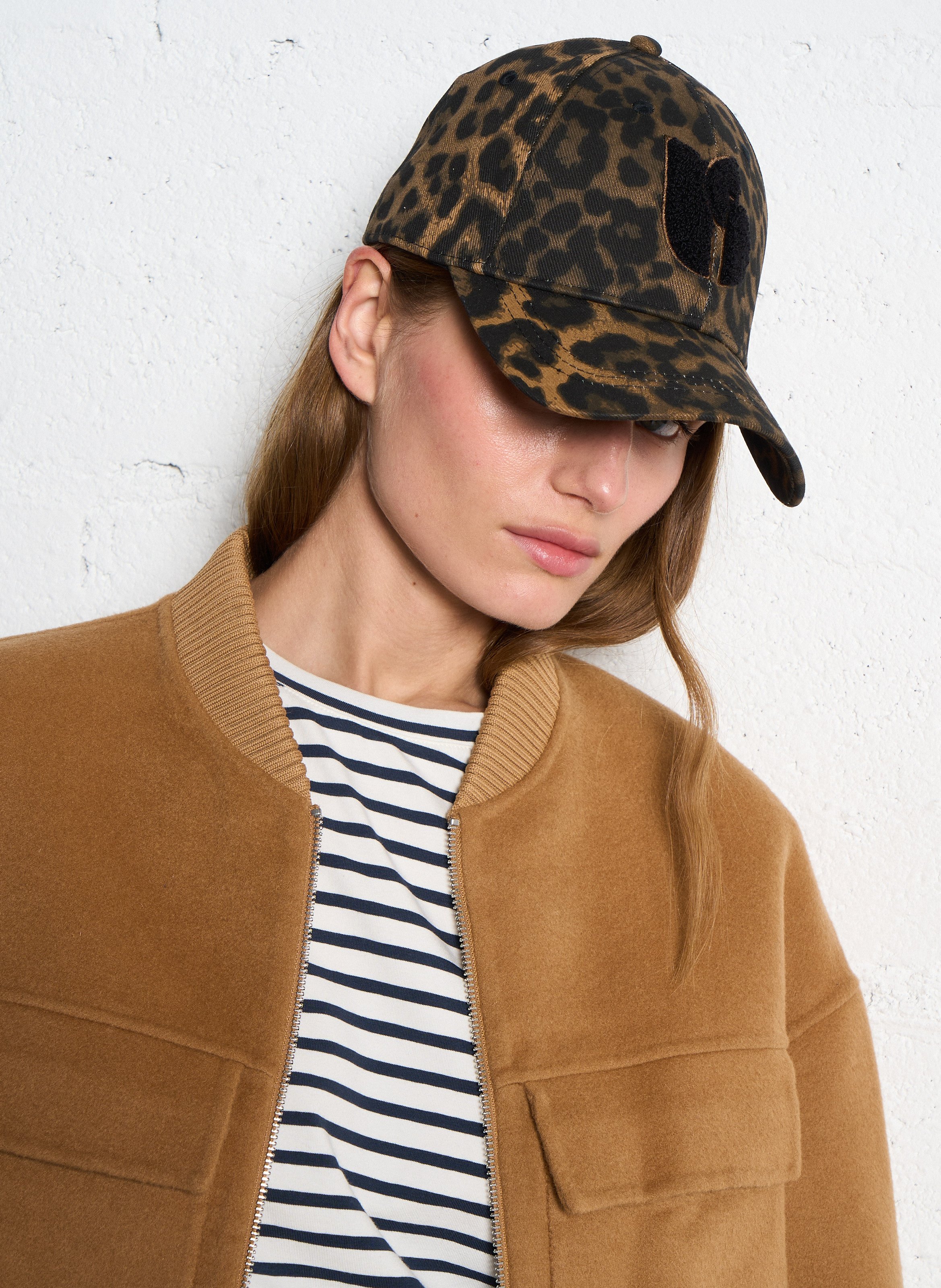 Luipaard pet met klep BA&SH Bruin