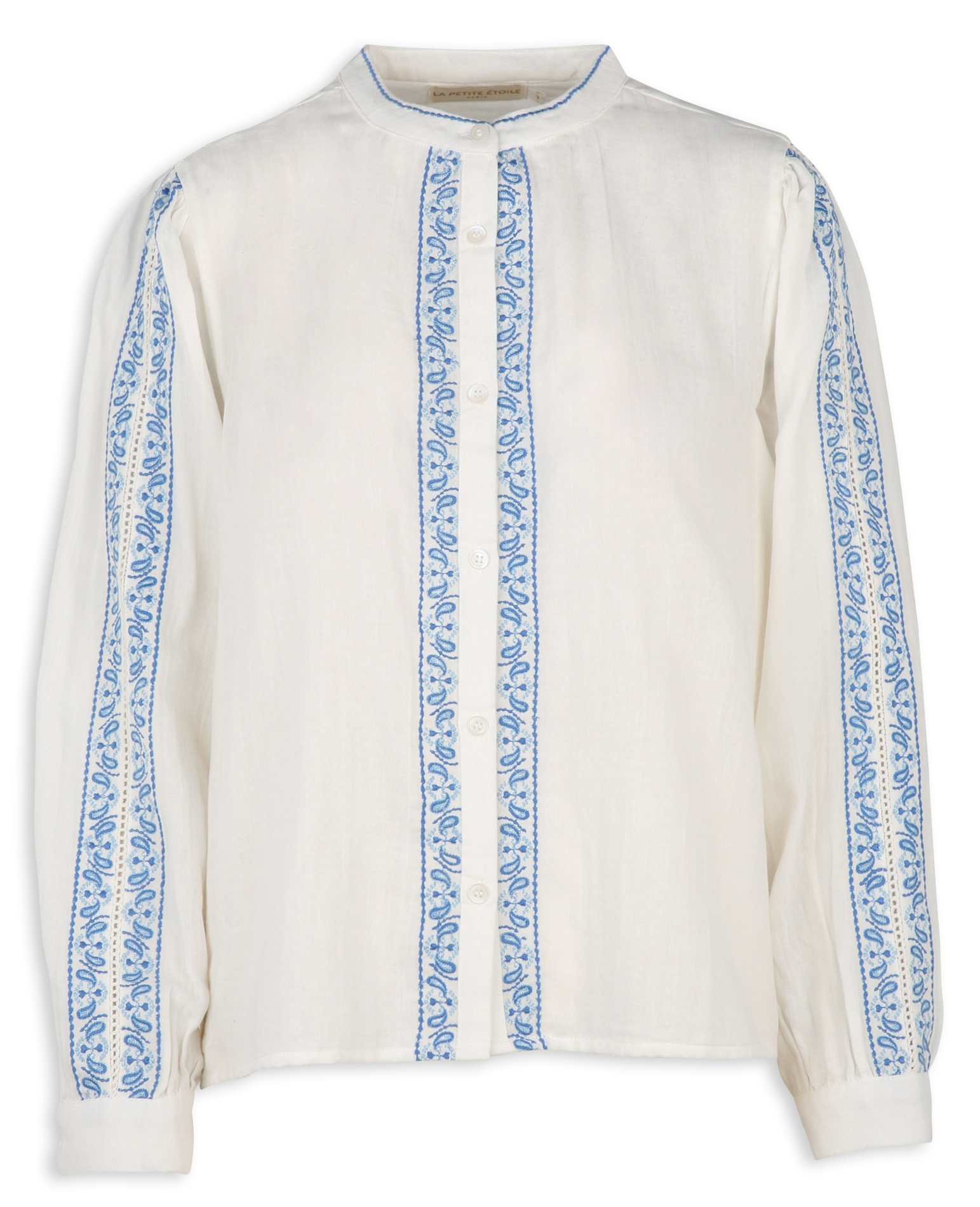 High-waisted cotton-blend canvas jeans LA PETITE ETOILE White