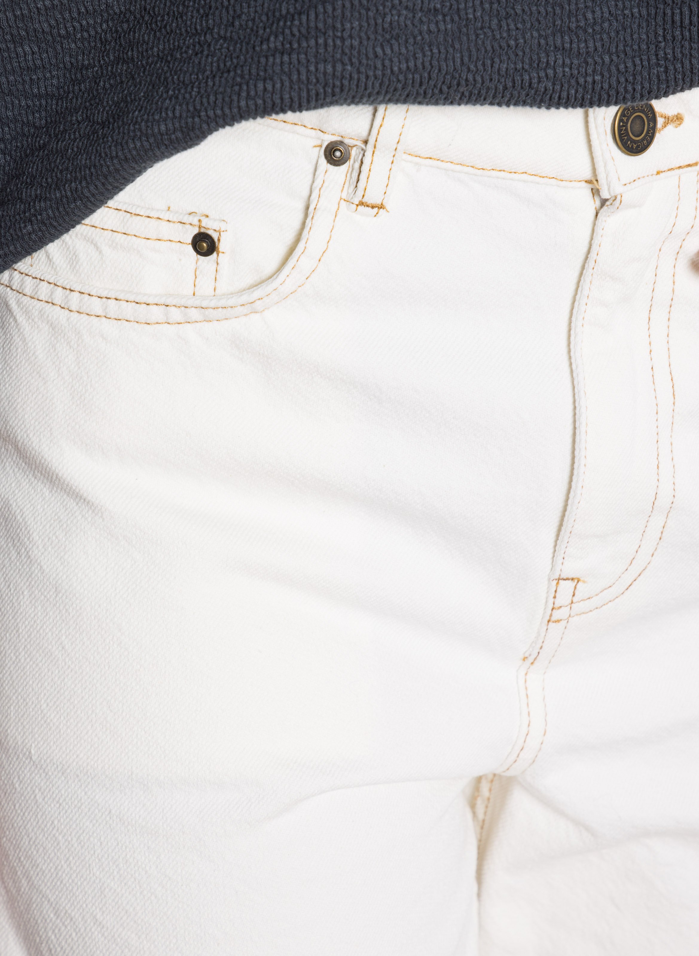 Rechte jeans - gerecyclede katoenblend AMERICAN VINTAGE Wit