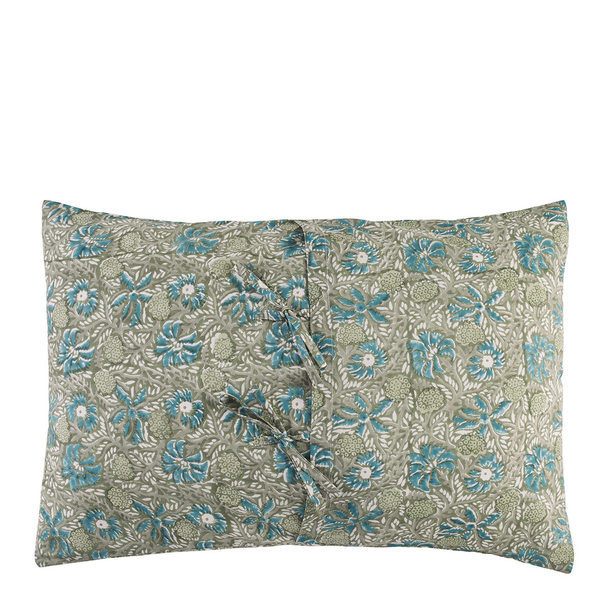 Cotton jungle cushion cover BLANC D'IVOIRE Green