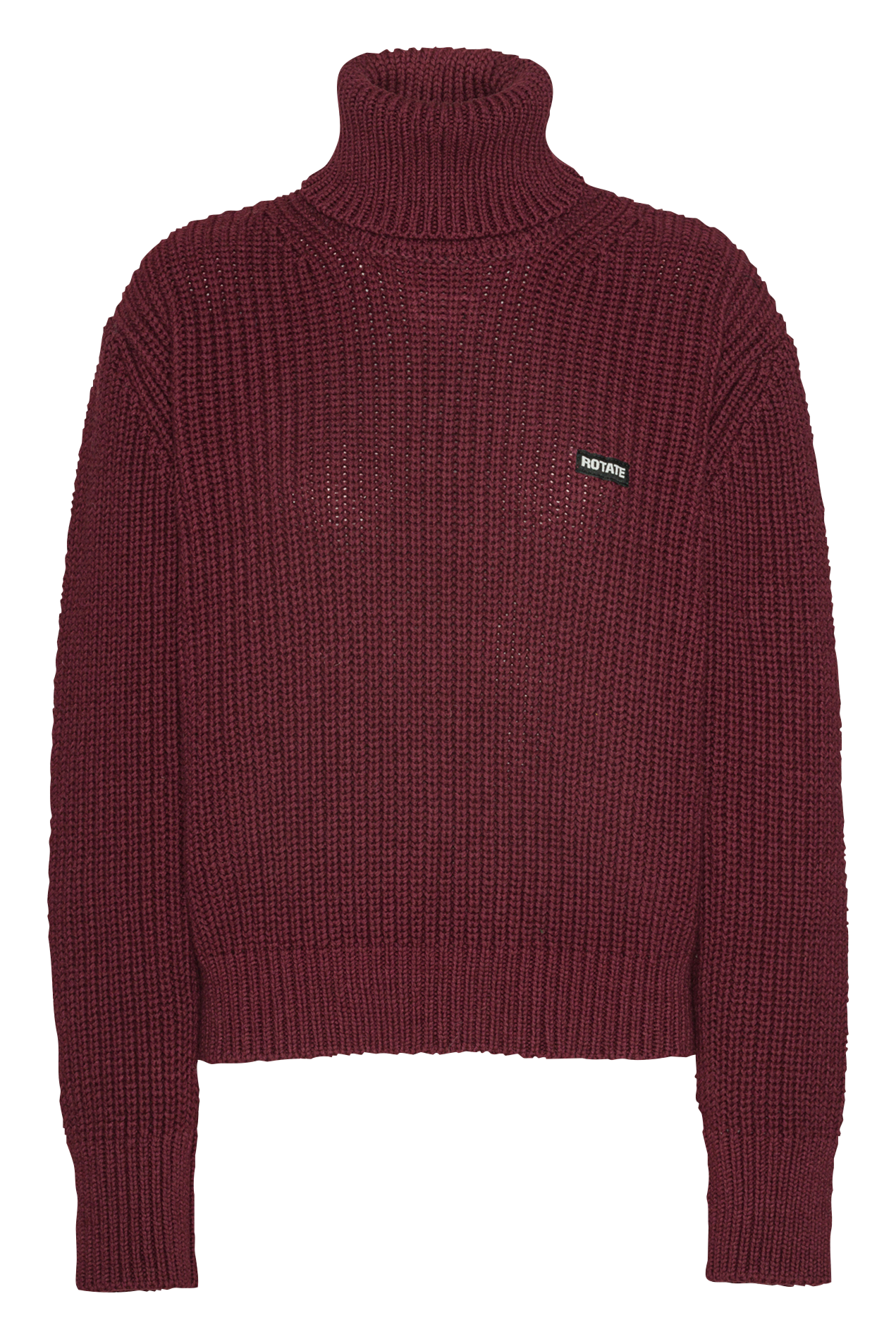 Pull col roulé en laine mélangée ROTATE Marron