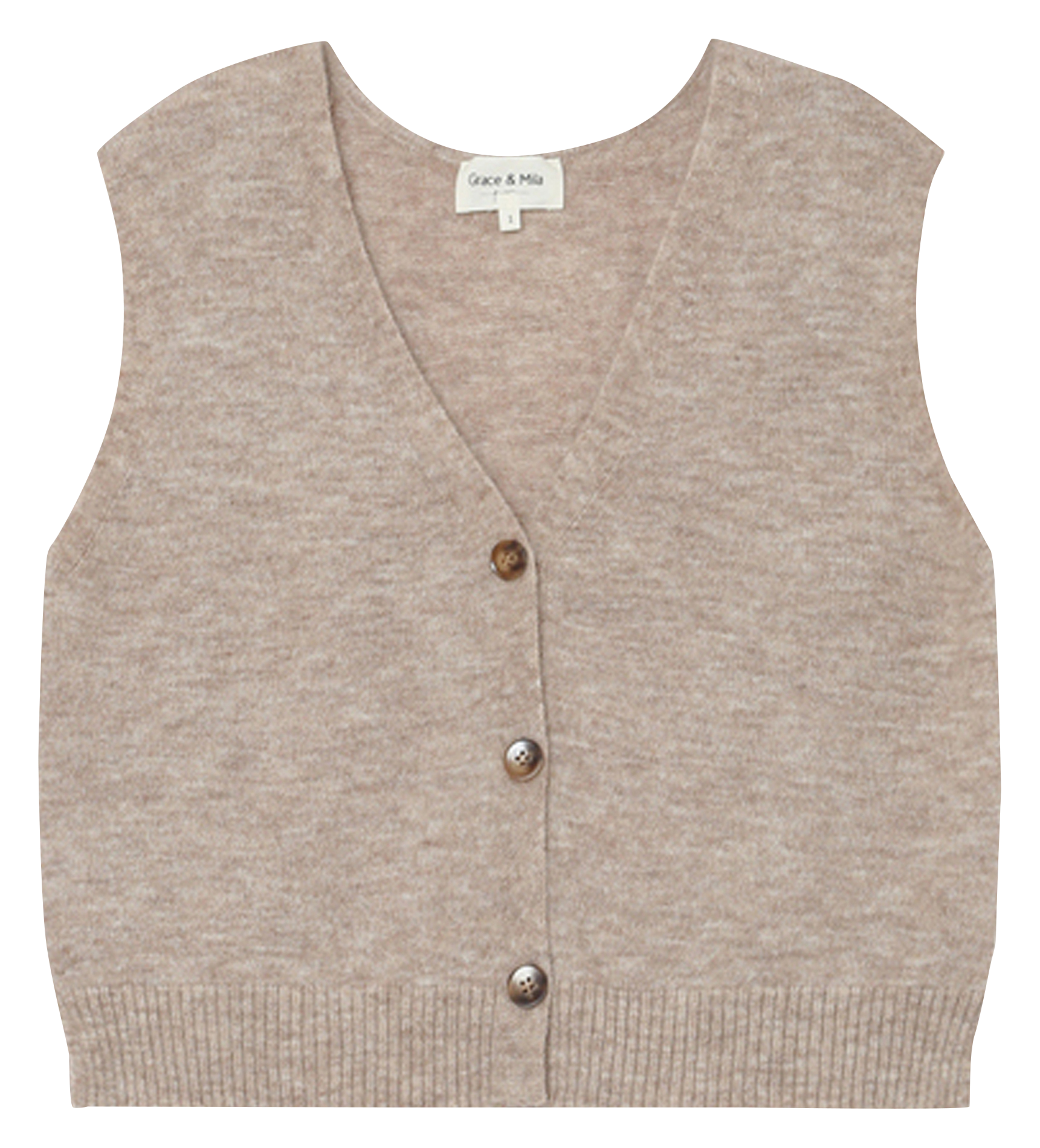 Shawl-collar cardigan GRACE ET MILA Beige