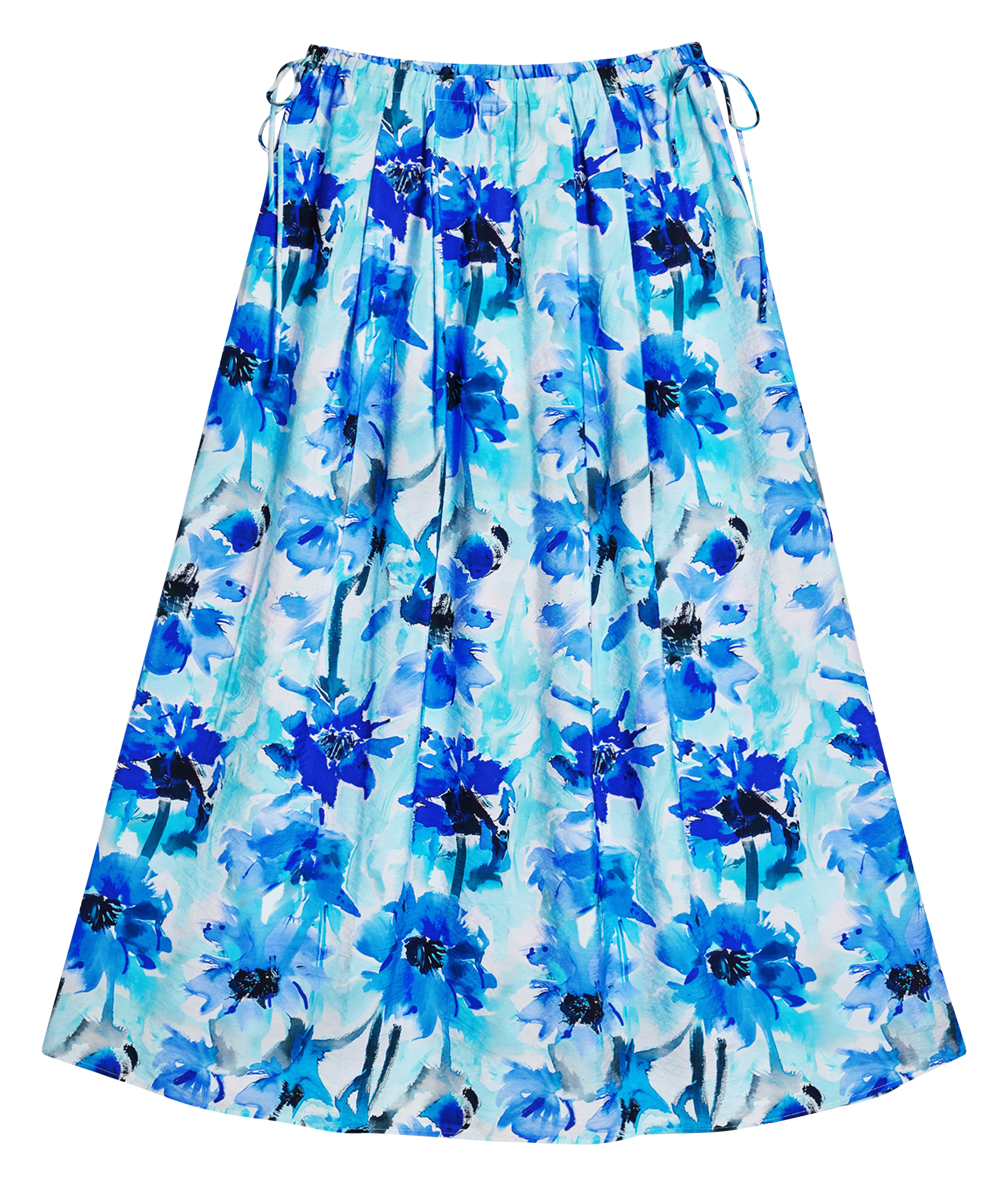 Jupe longue évasée fleurie Multicolore