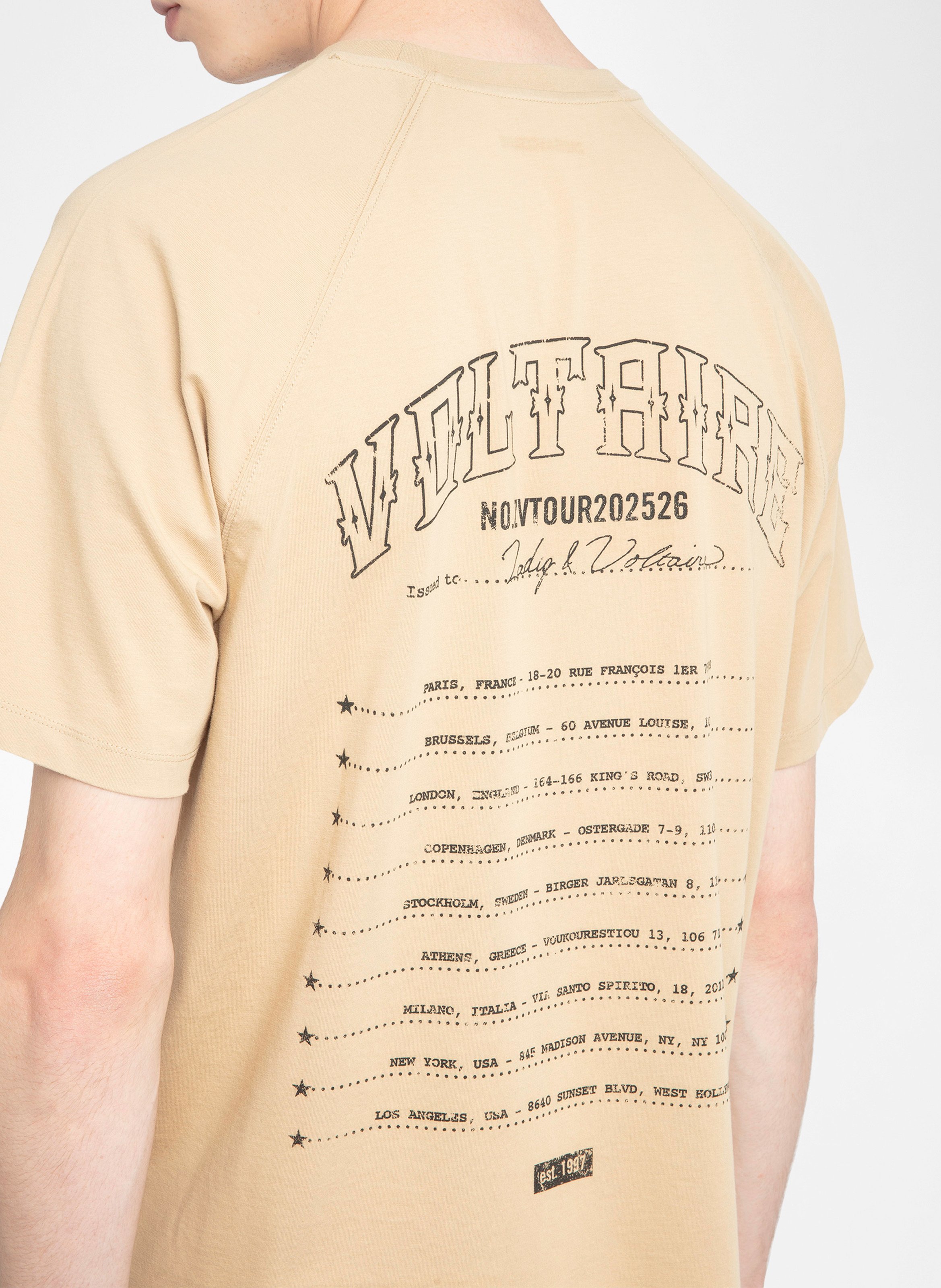 Tee-shirt col rond en coton ZADIG&amp;VOLTAIRE Beige