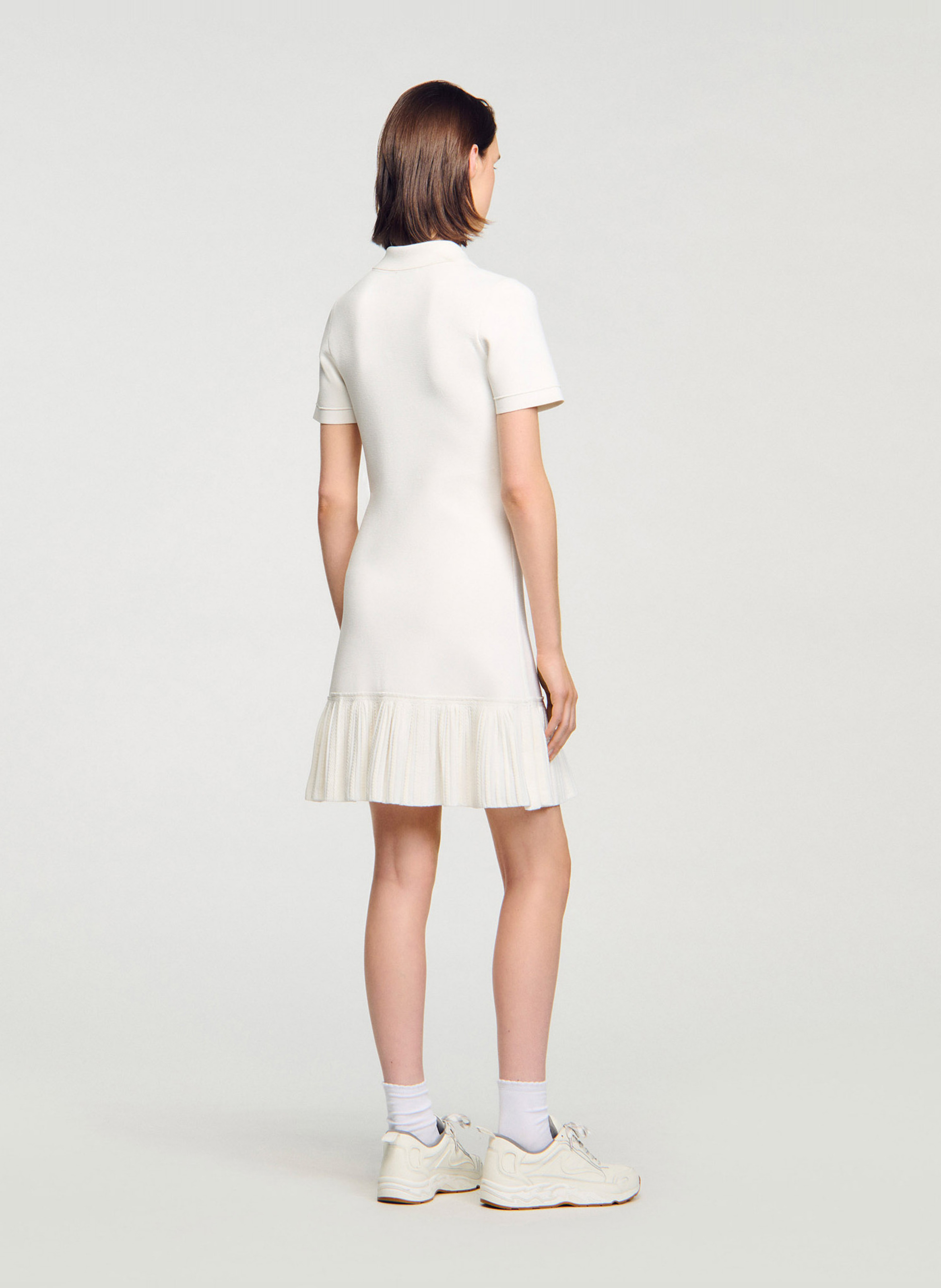 Korte jurk met polokraag SANDRO Wit