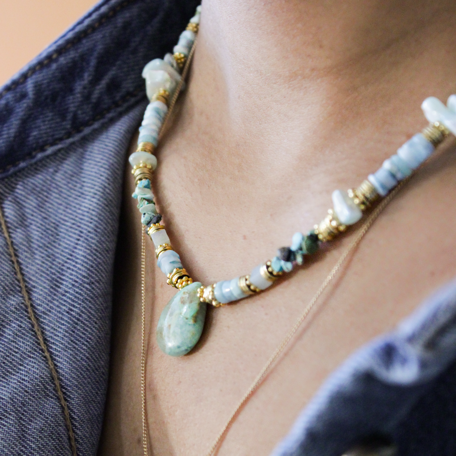 Collier heishi goutte - joe L'ATELIER DES DAMES Doré