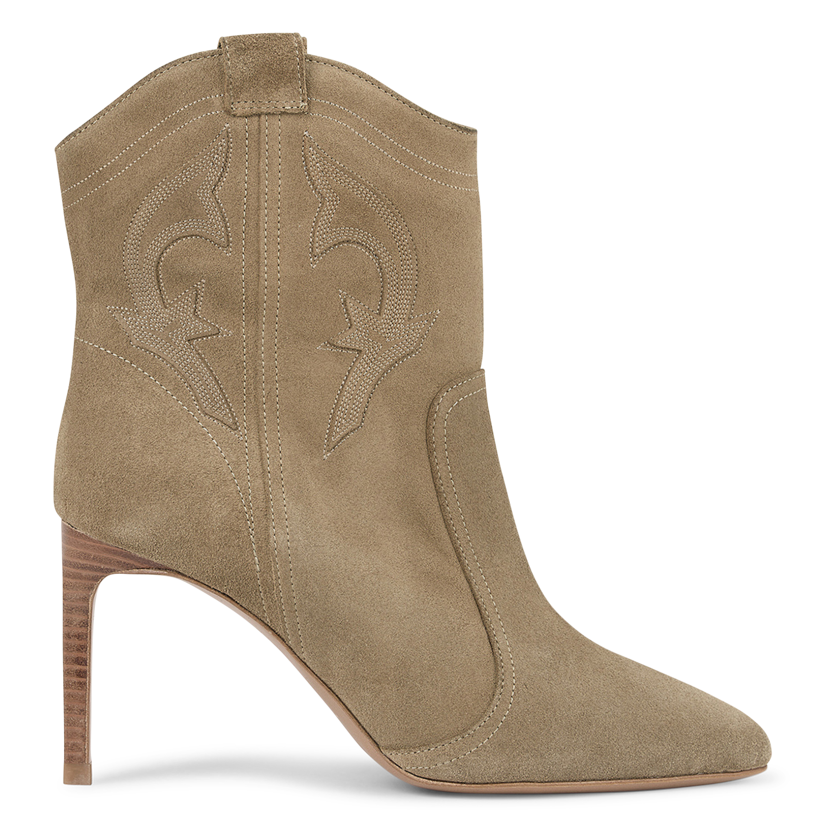 Bottines en cuir velours BA&SH Beige