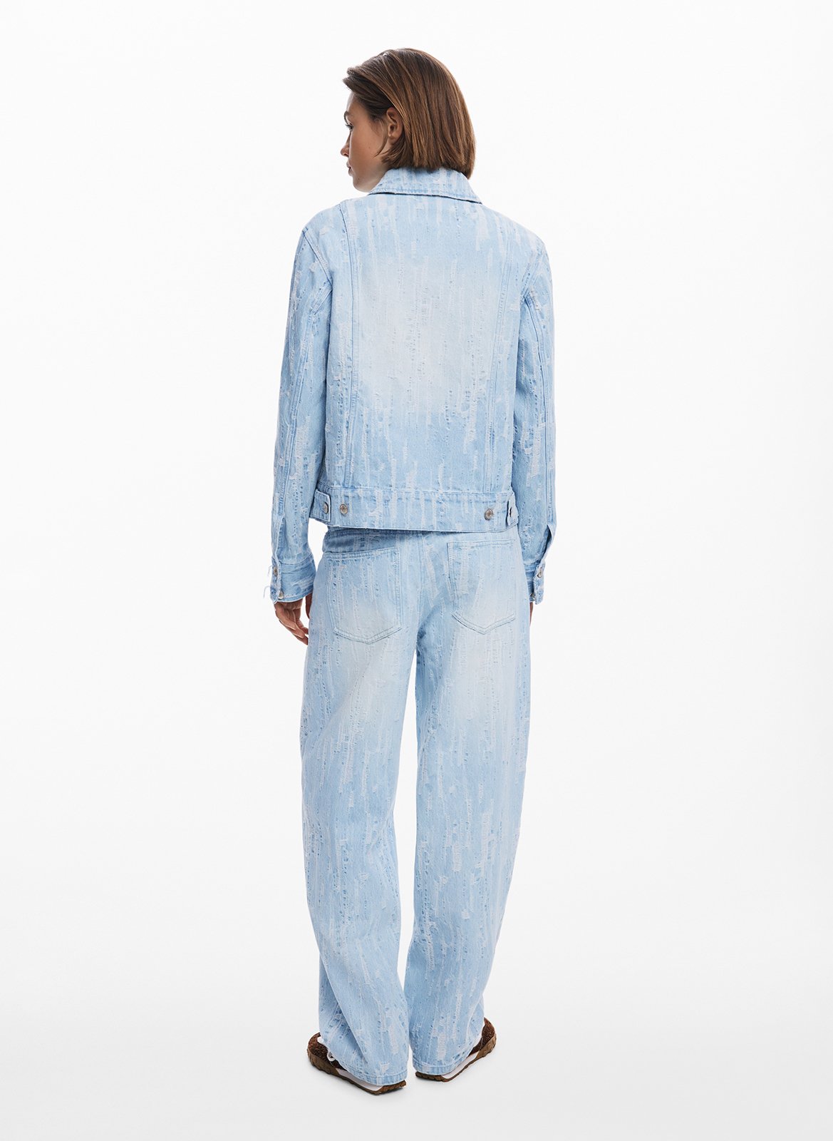 Jeansjacke mit verwaschenem Effekt und Taschen DESIGUAL Blau