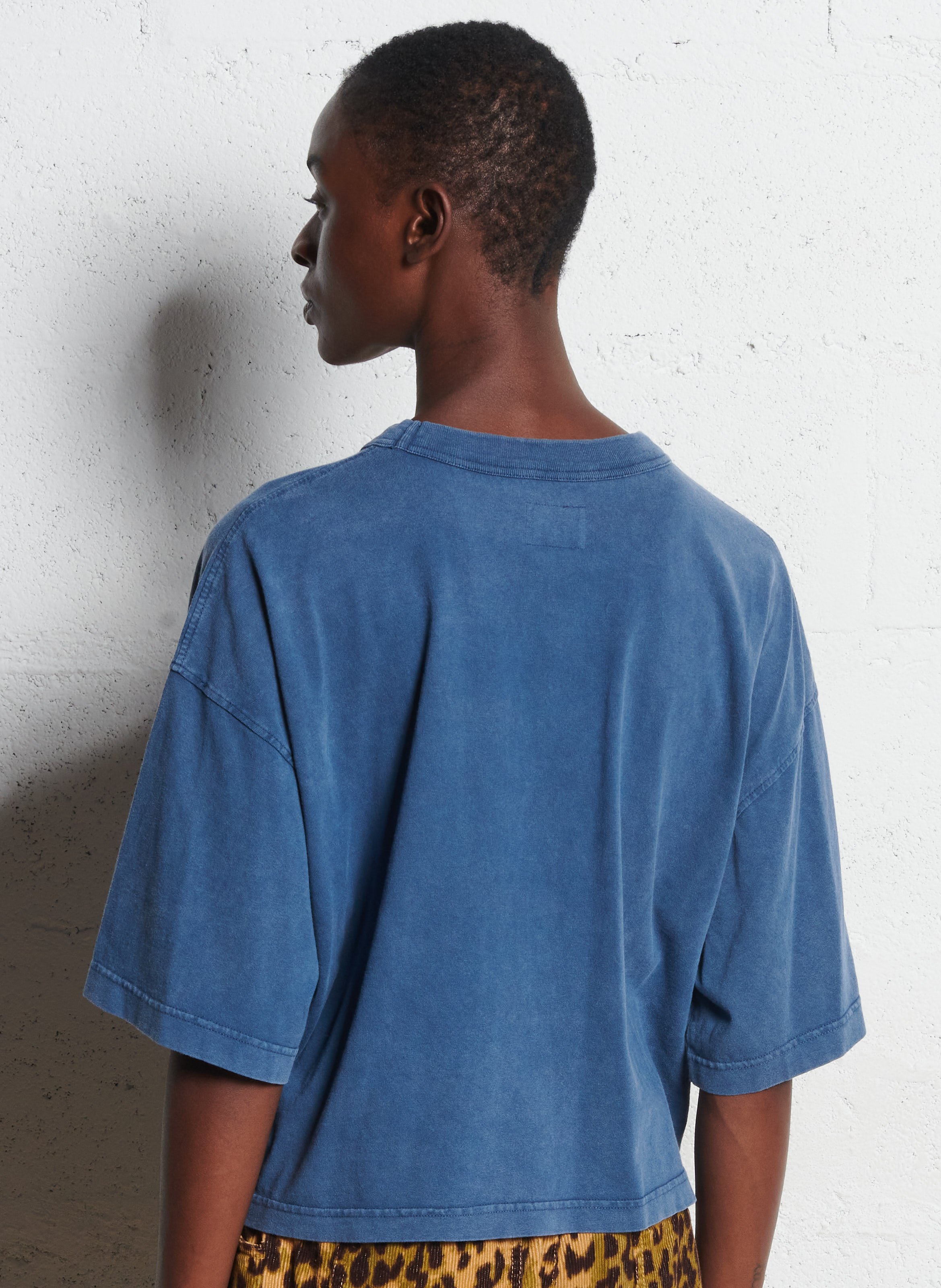 T-shirt met ronde hals van katoen BELLEROSE Blauw