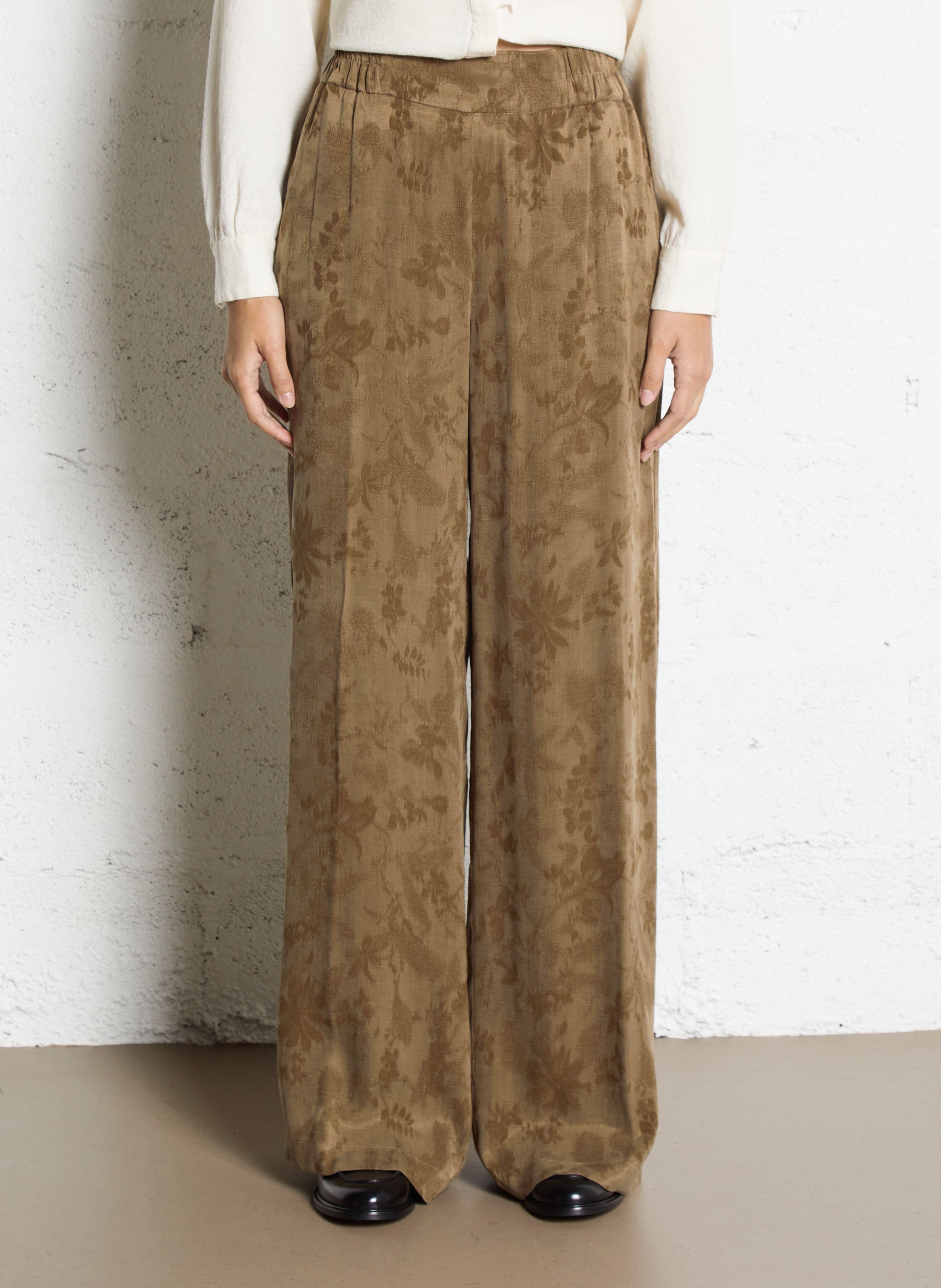 Pantalon large en jacquard MOMONI Vert