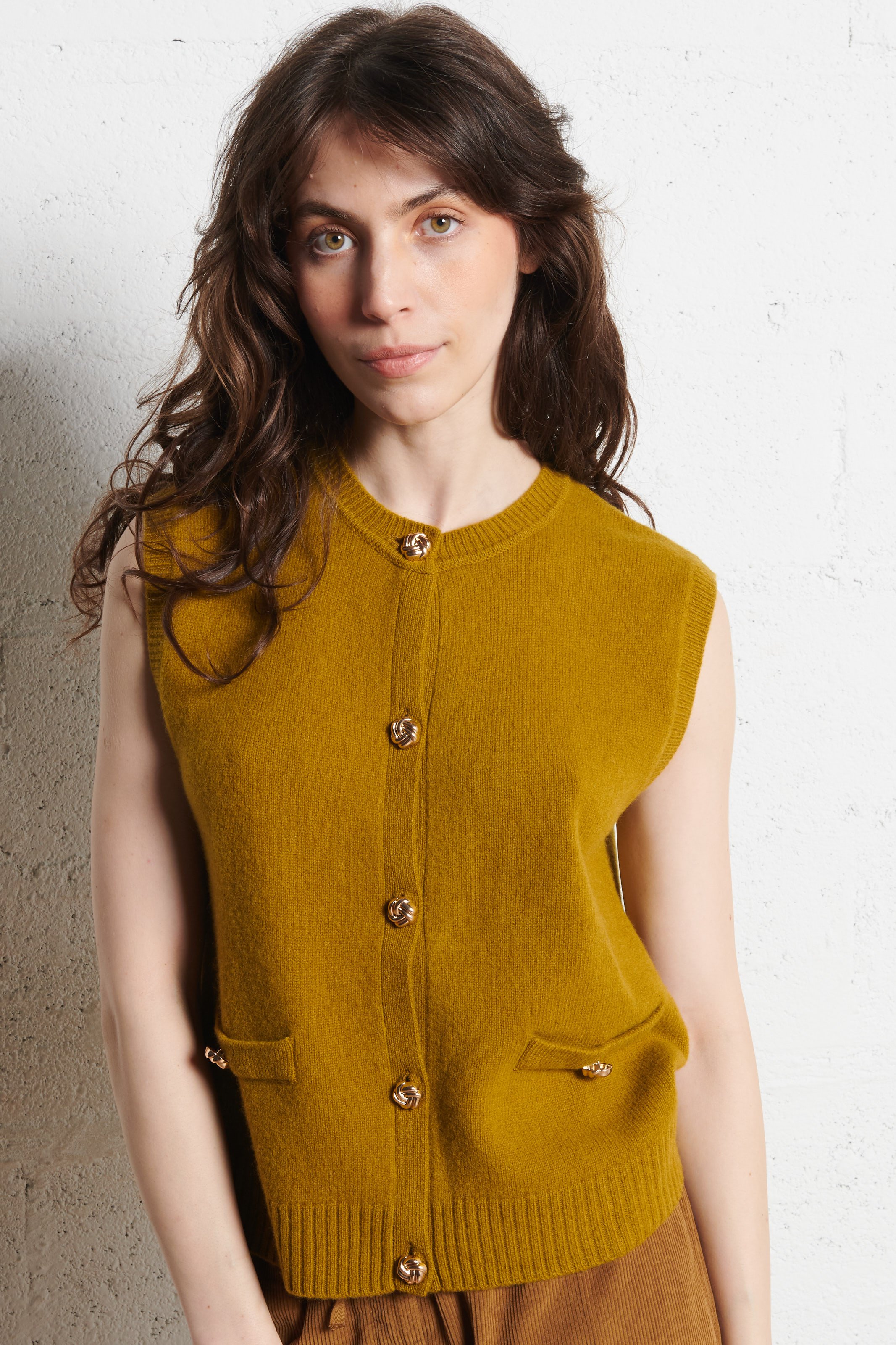 Sleeveless Straight Wool and Cashmere Vest PETITE MENDIGOTE