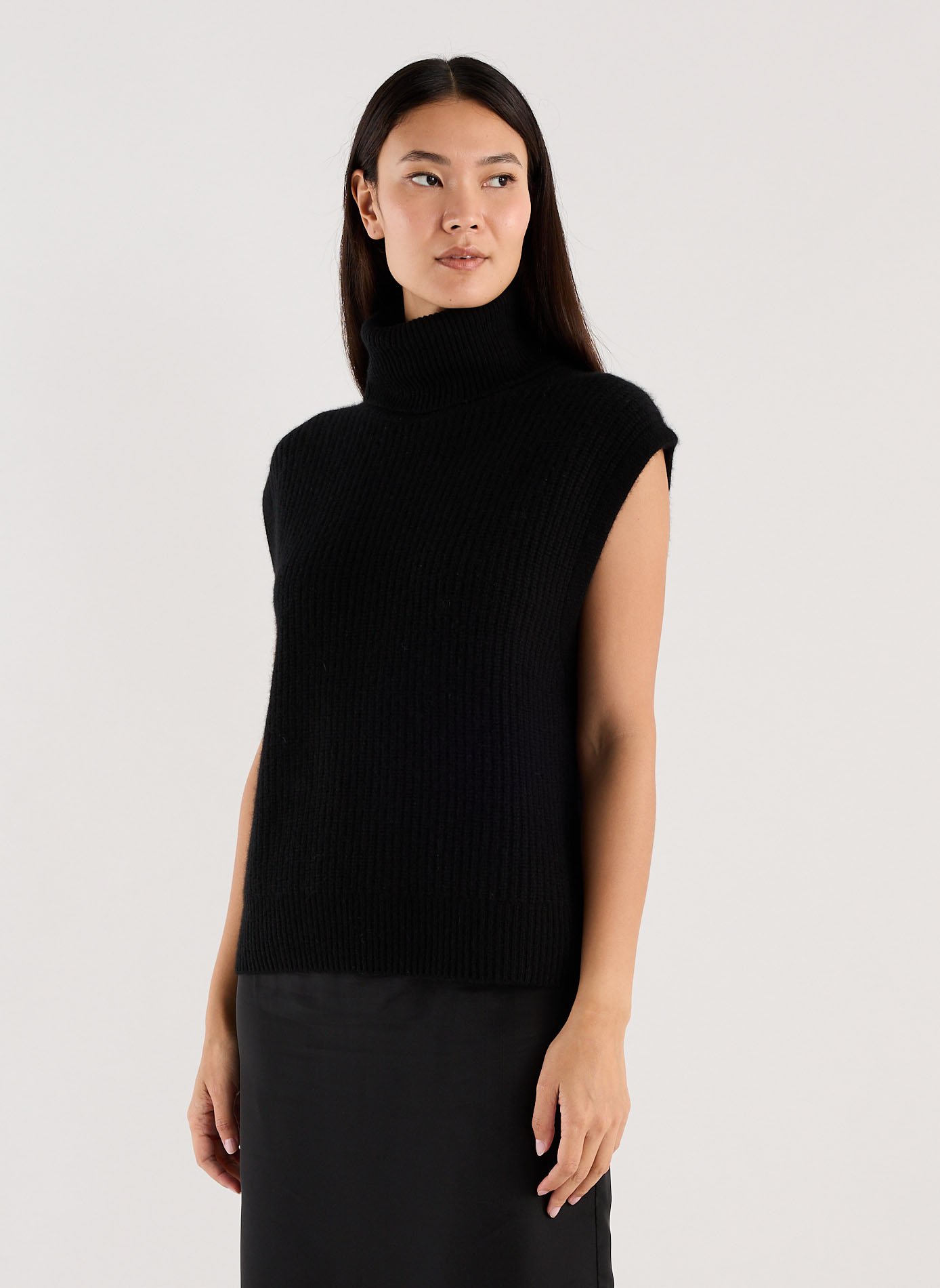 Cashmere polo neck sweater SAISON 1865 Black