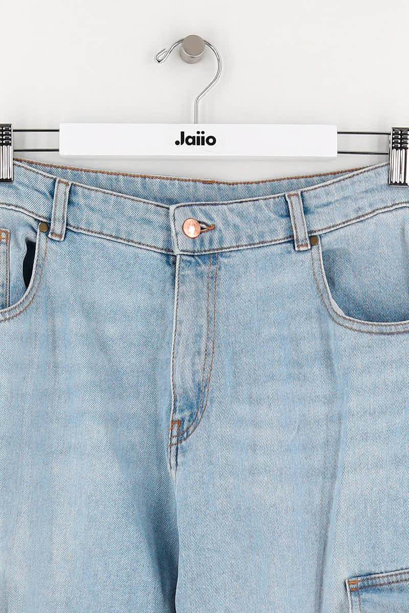 Straight cotton-blend pants Manoush - Seconde Main Blue