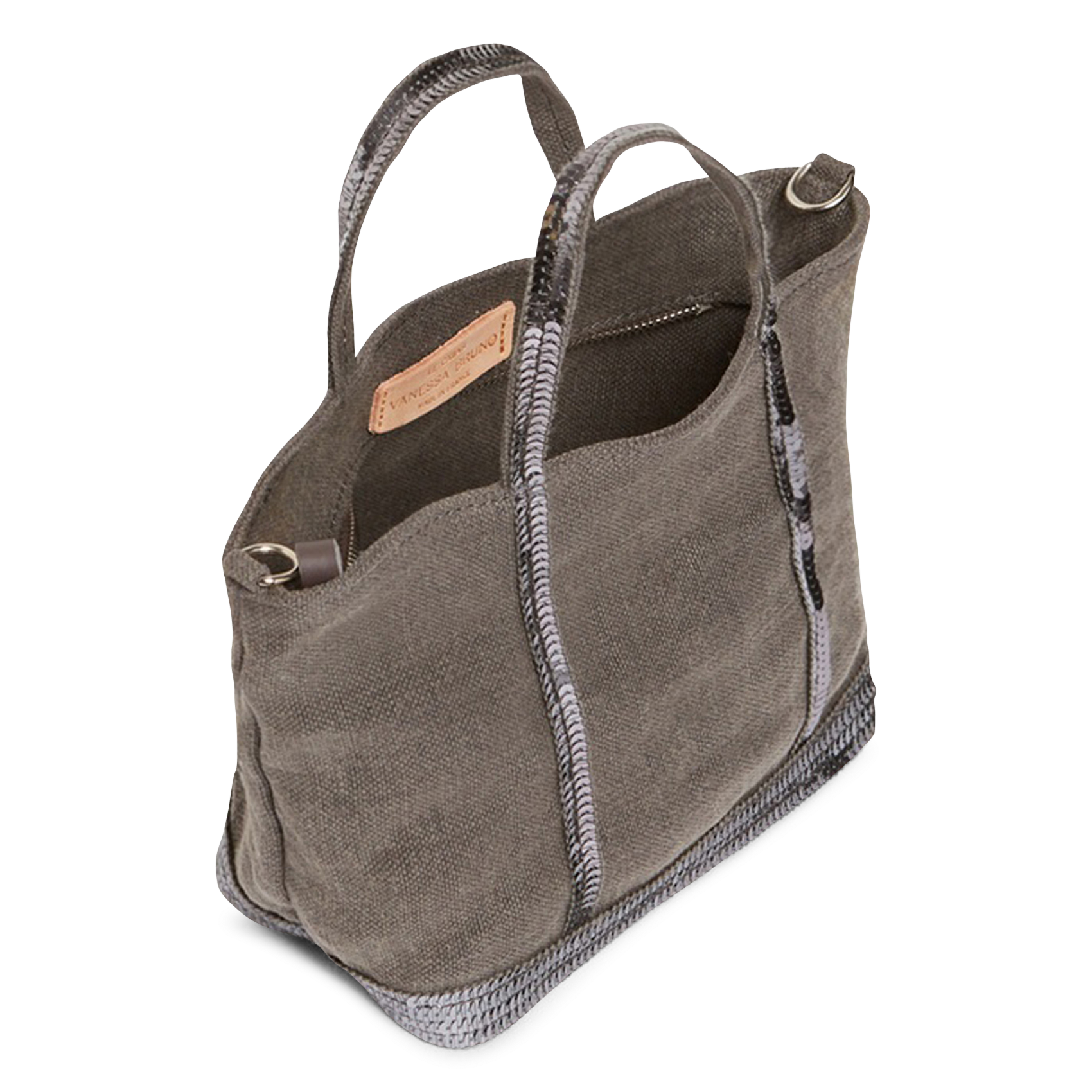 Sequined linen tote bag VANESSA BRUNO Grey
