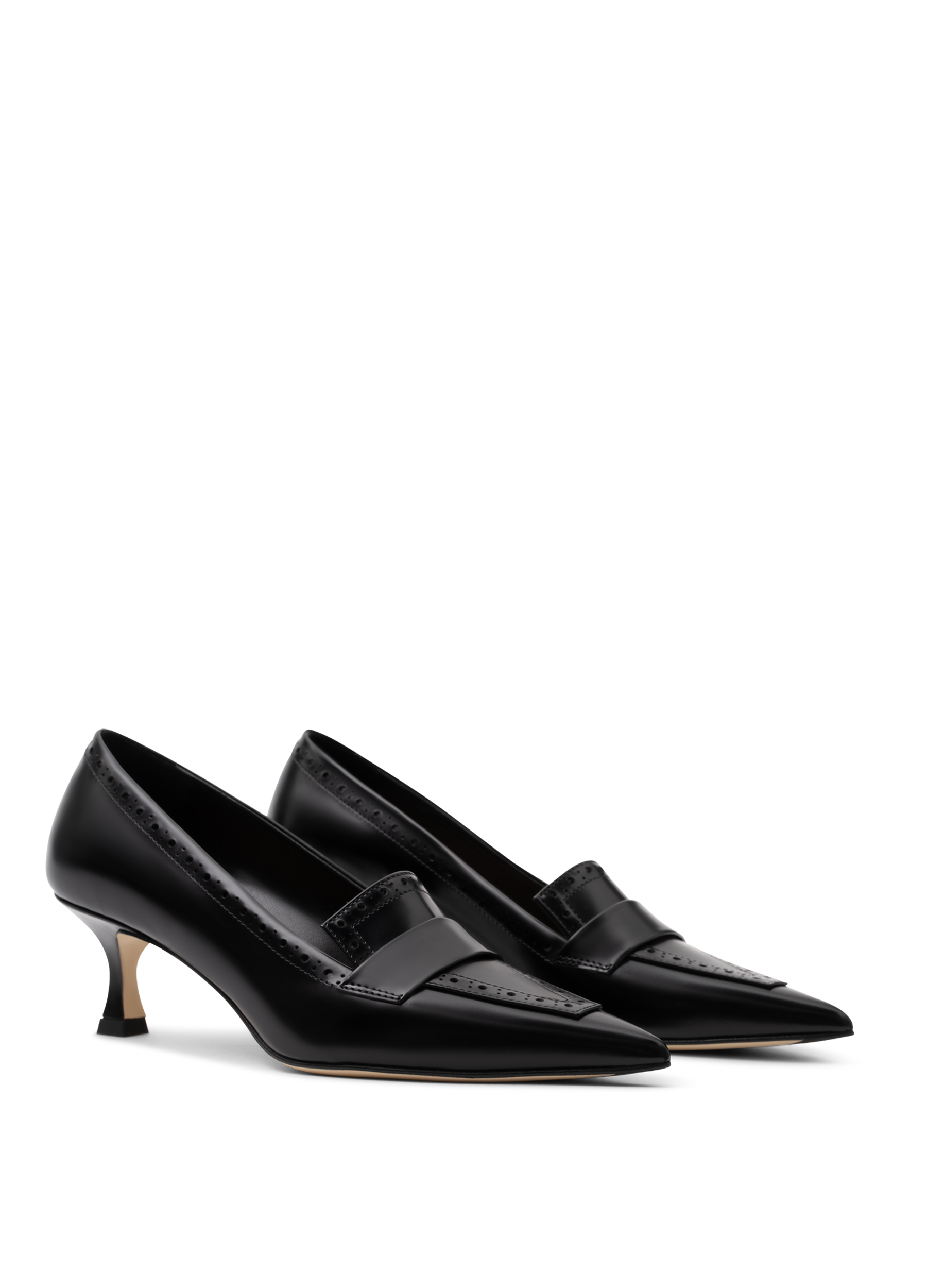 Black brushed leather pumps PARALLELE PARIS Black