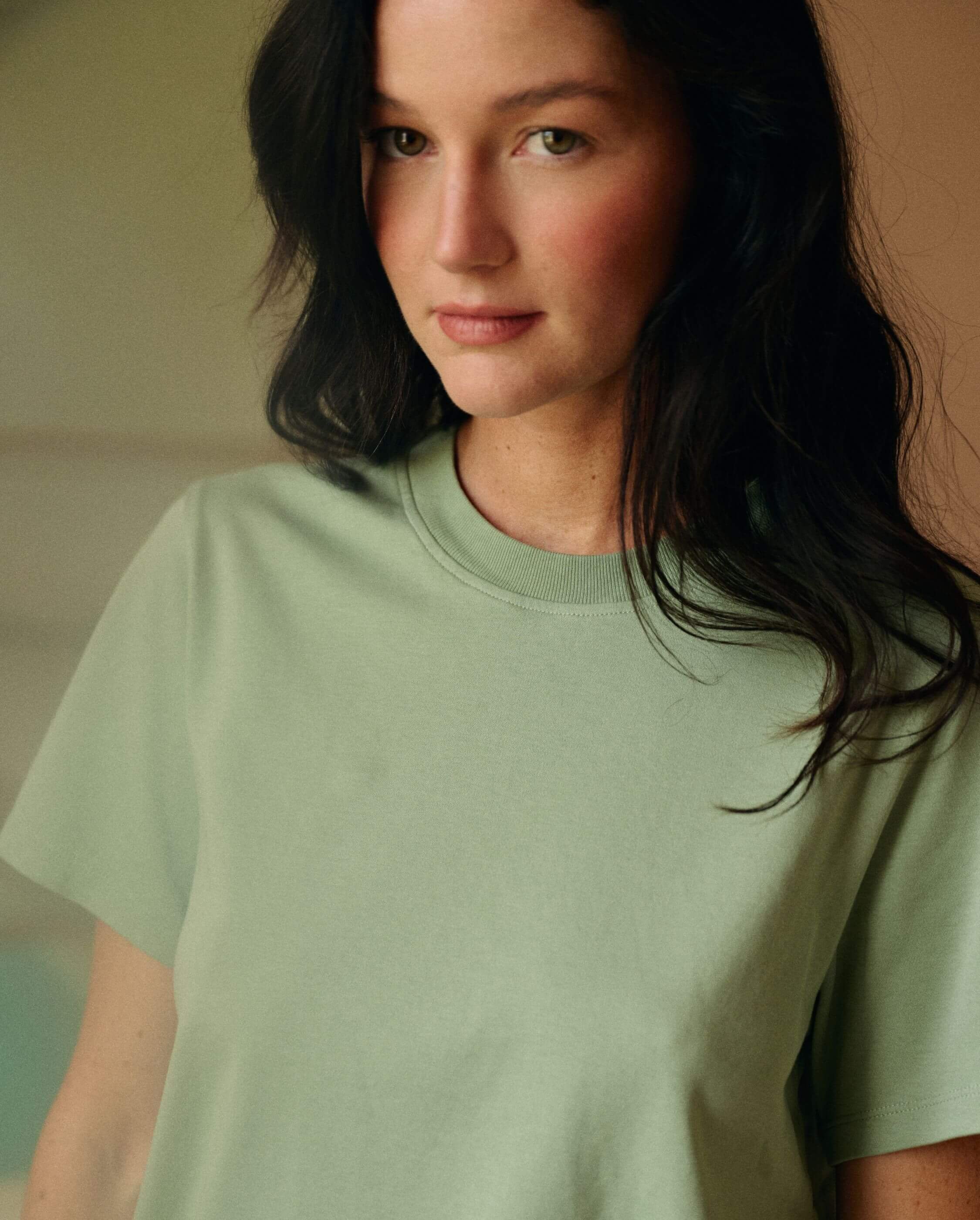 Organic cotton women's t-shirt, sage ANGARDE Green