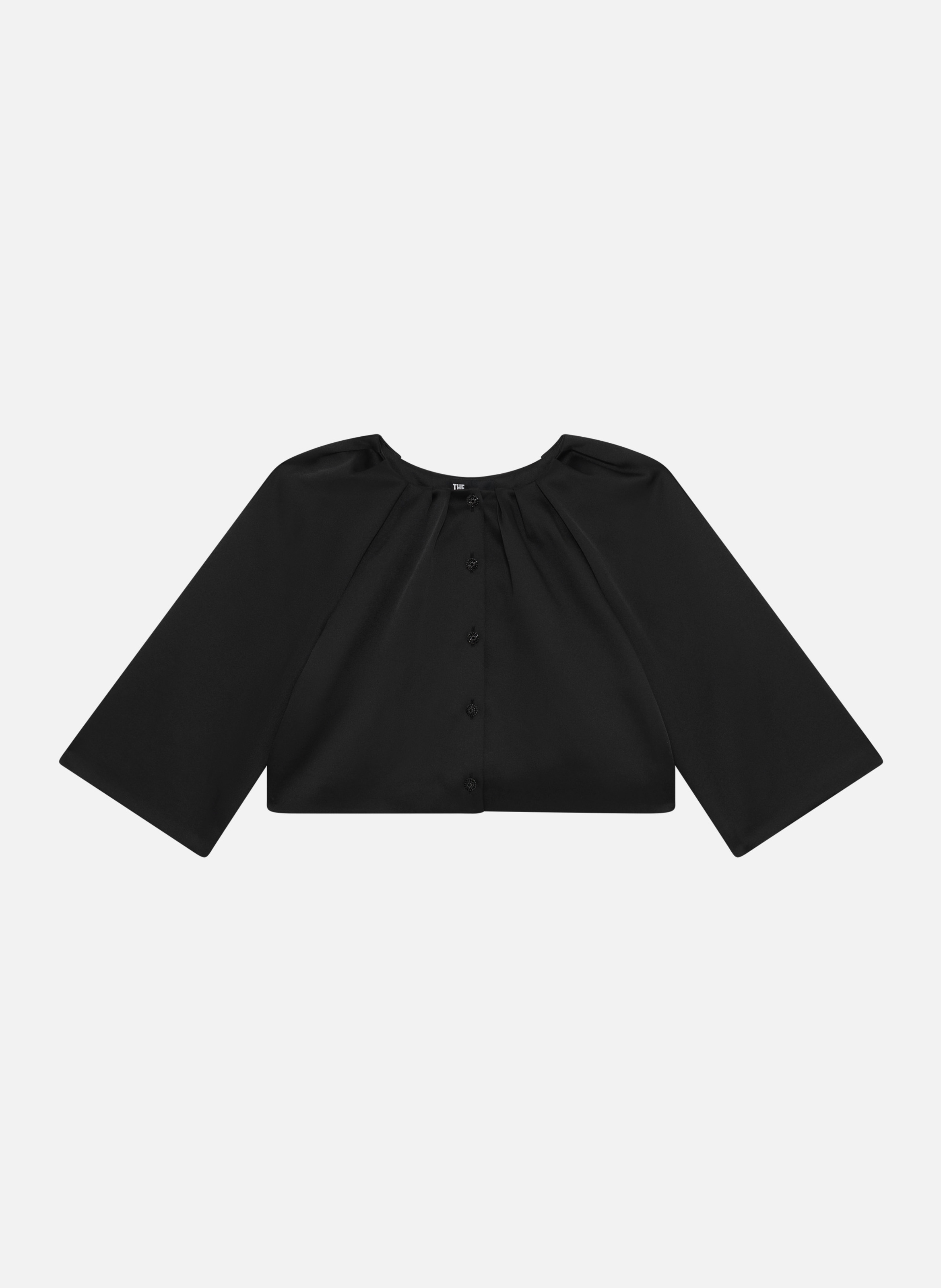 Short cape effect satin jacket THE KOOPLES Black