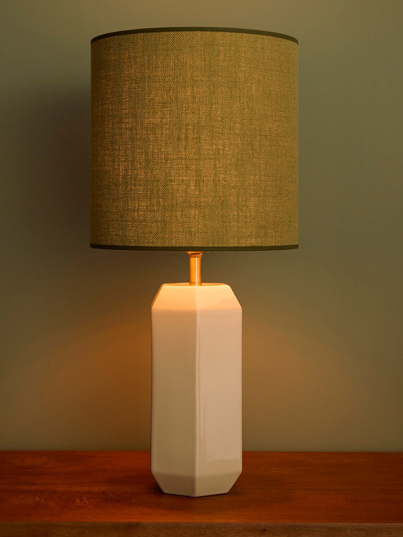 Seventies olive lampshade - large model victory CYRILLUS Green