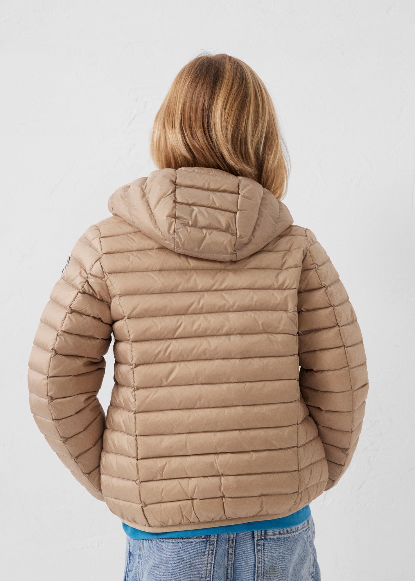 Hugo lightweight hooded child's puffer coat JOTT Beige