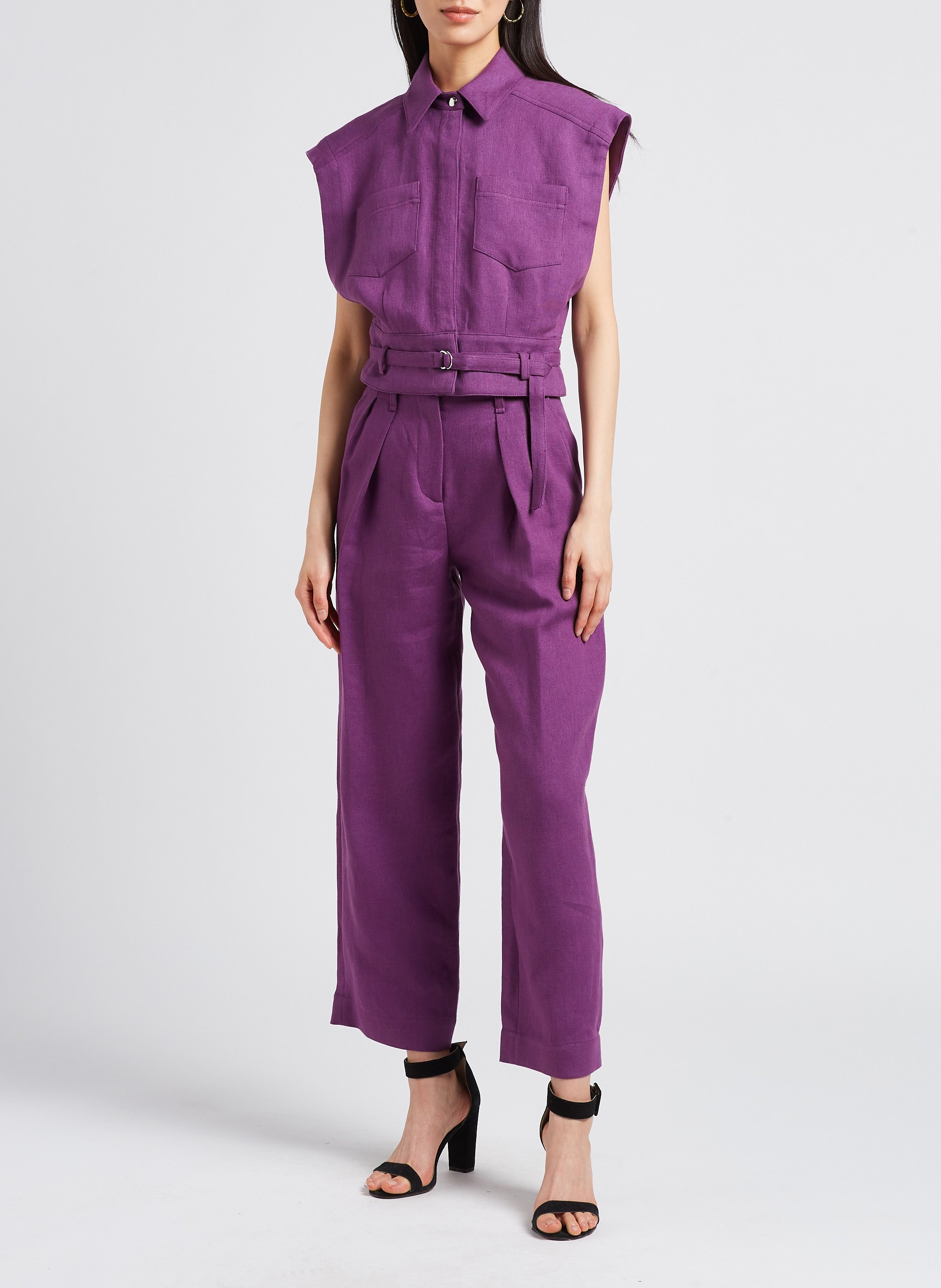Pantalon large en lin  IRO Violet