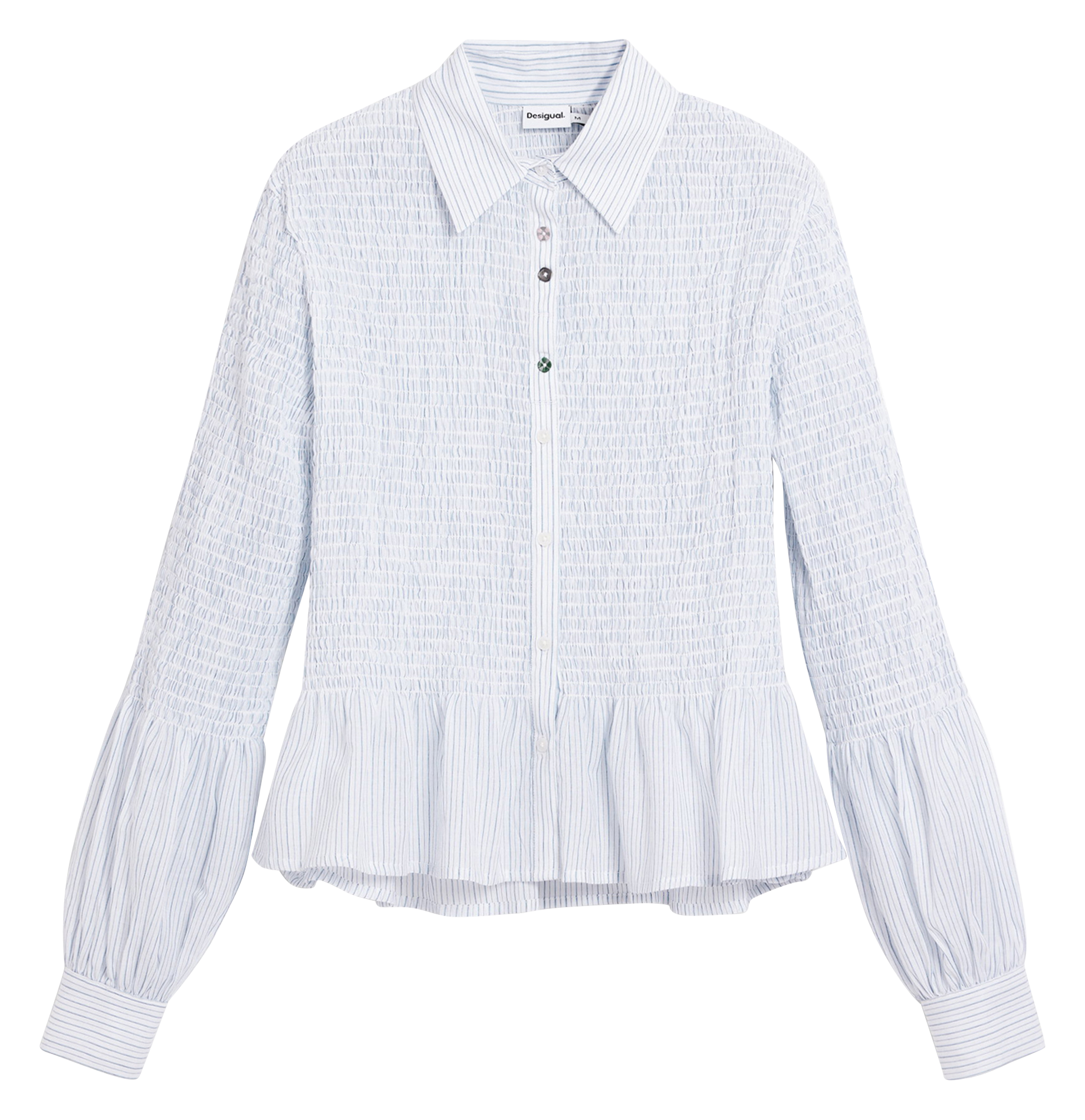Chemise froncée à rayures DESIGUAL Blanc
