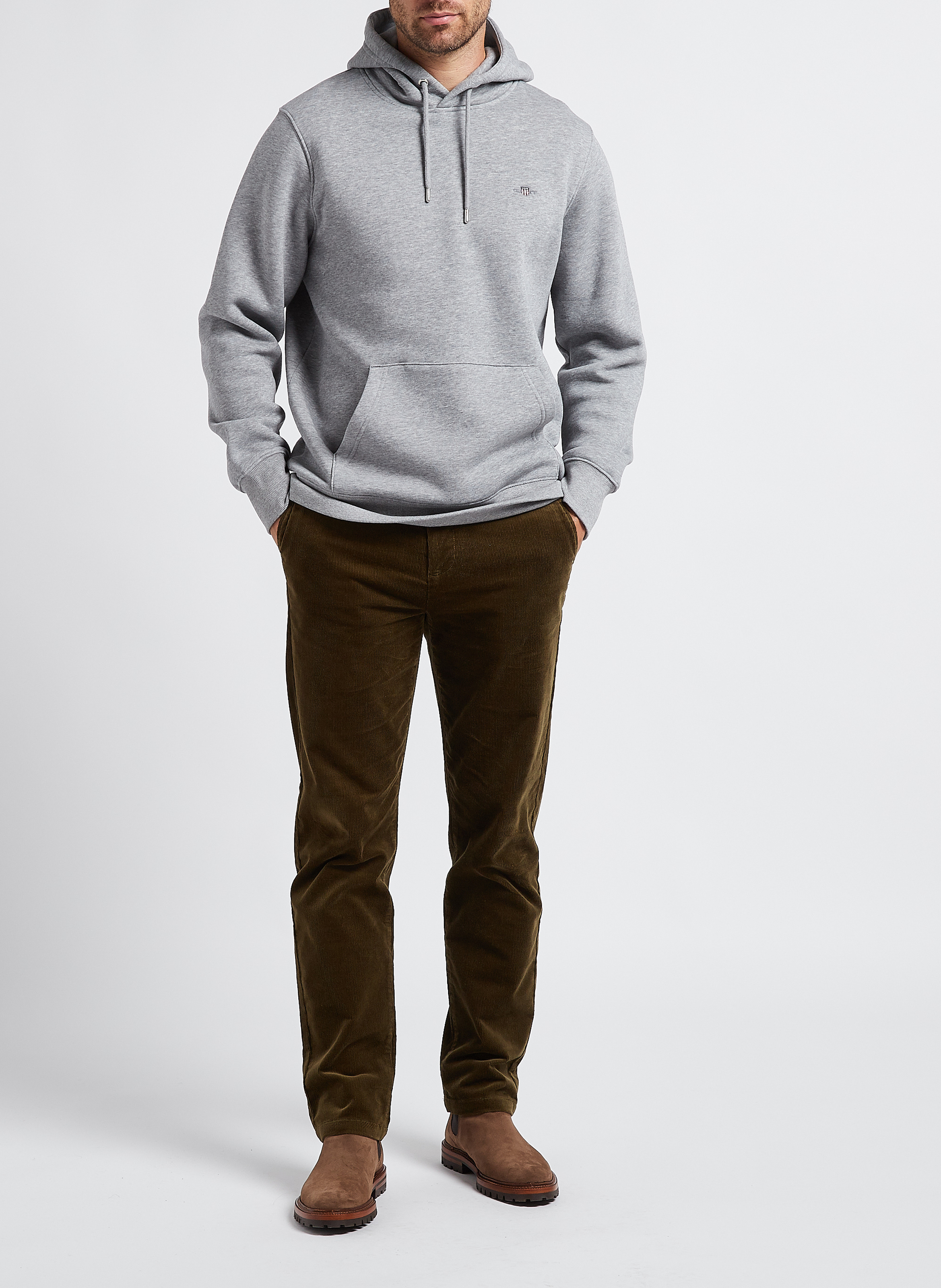 Sweat à capuche regular-fit en coton mélangé GANT Gris