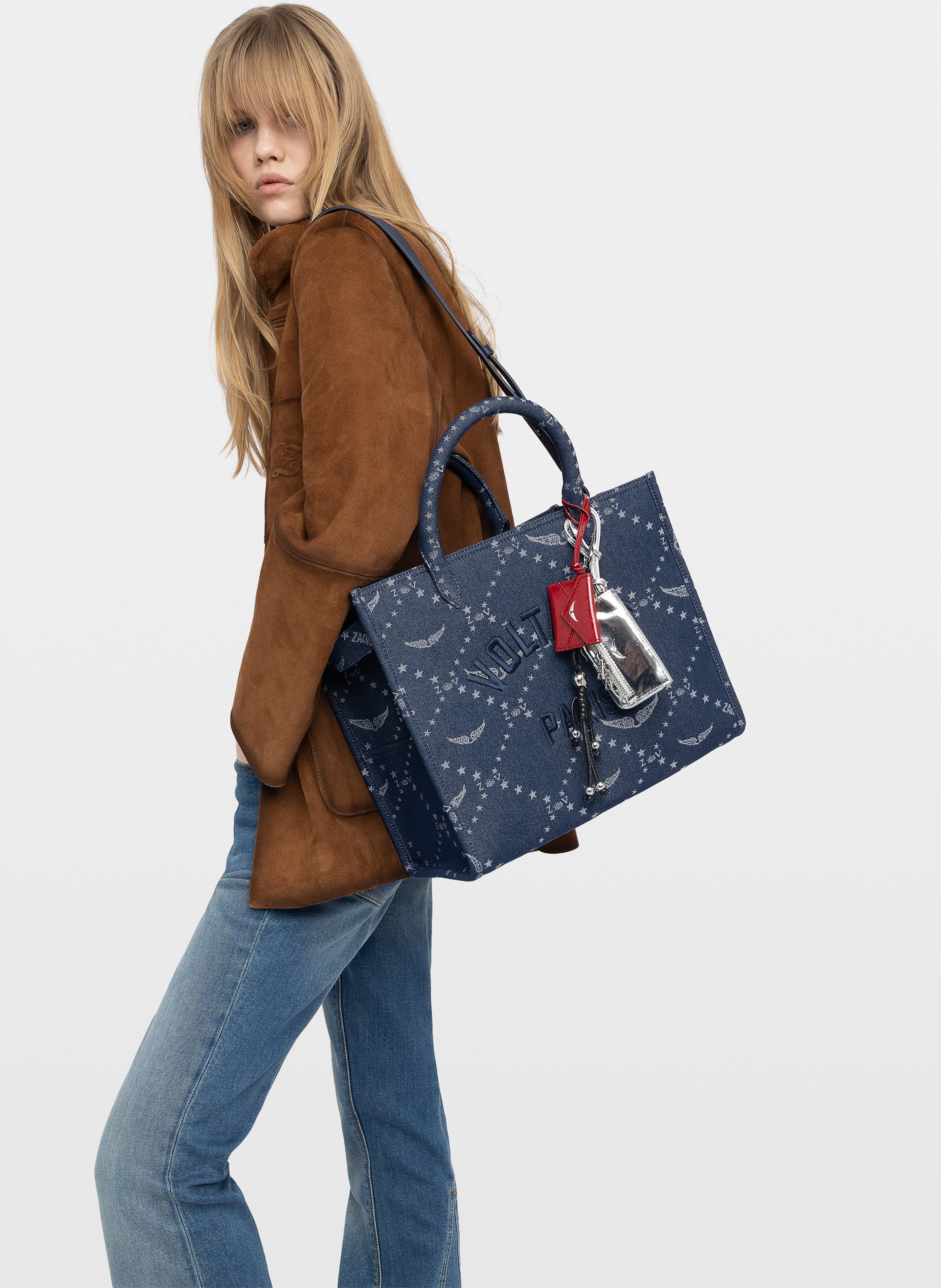 Handtasche aus Baumwolle ZADIG&VOLTAIRE Blau