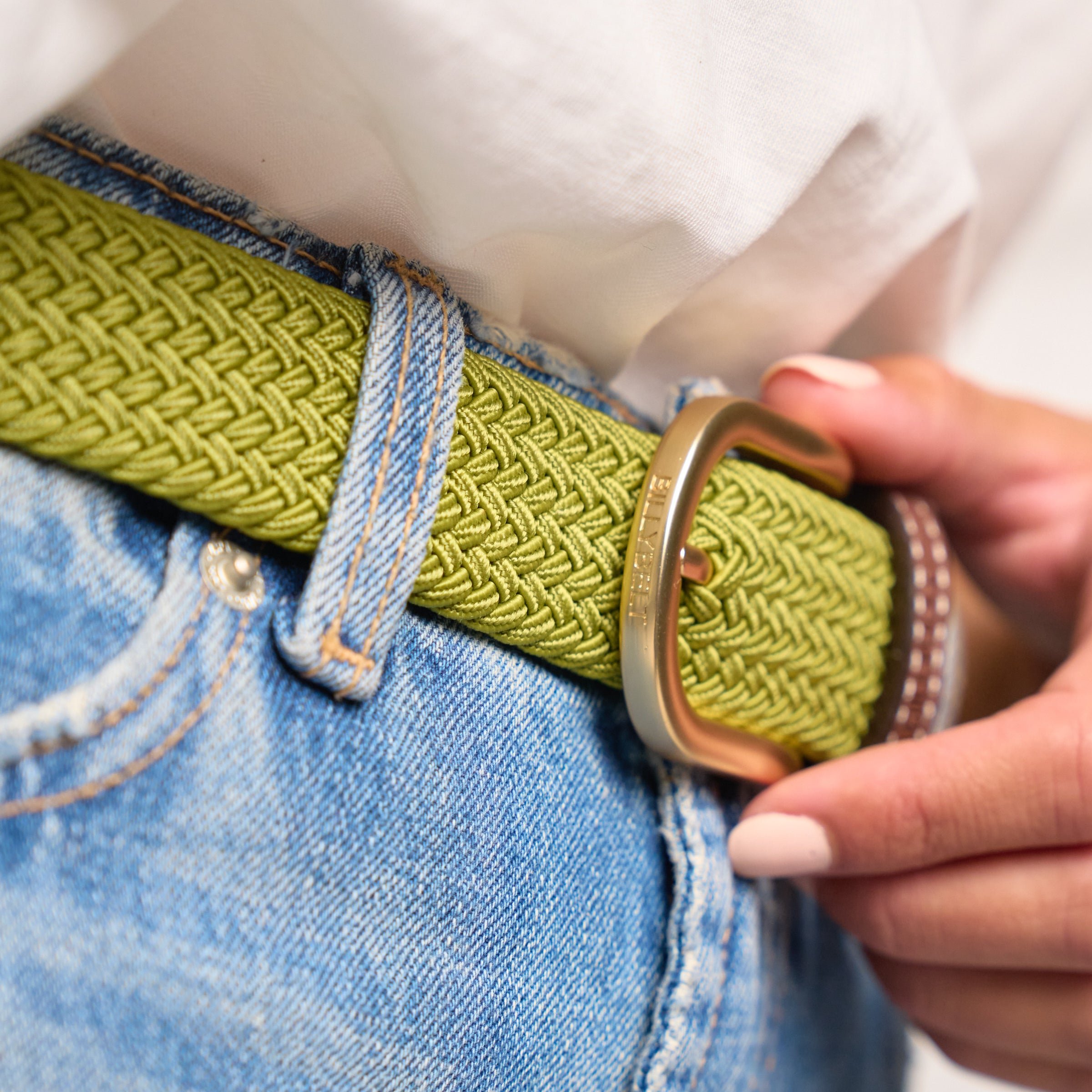 Solid Elastic Braided Belt BILLYBELT Green