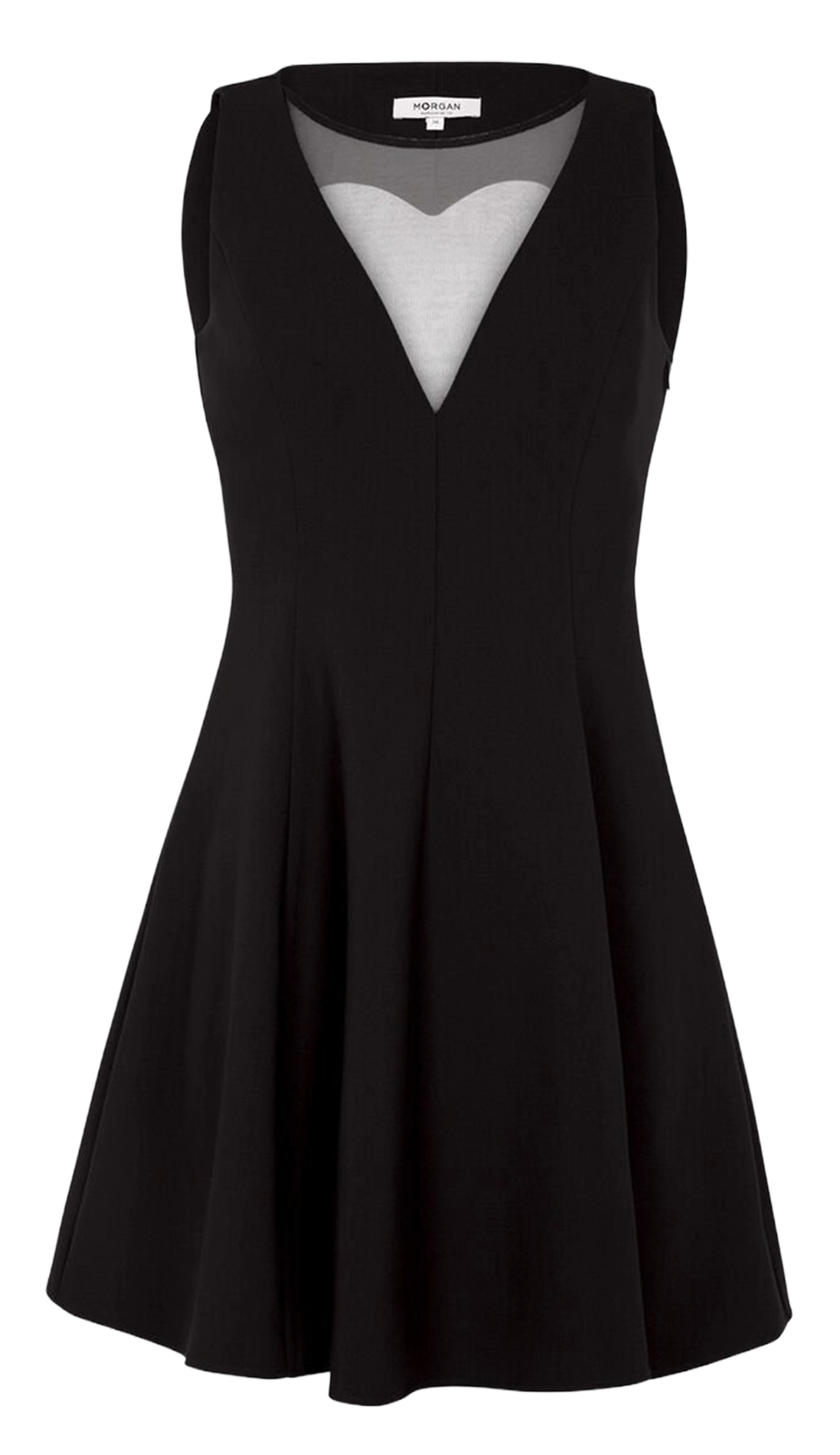 Robe courte évasée à découpe dos MORGAN Noir